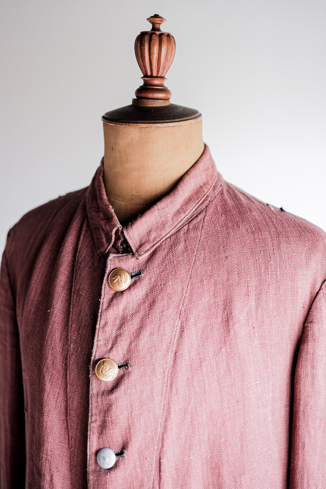 【~40's】German Army Drillich HBT Linen Jacket "Unusual Color"