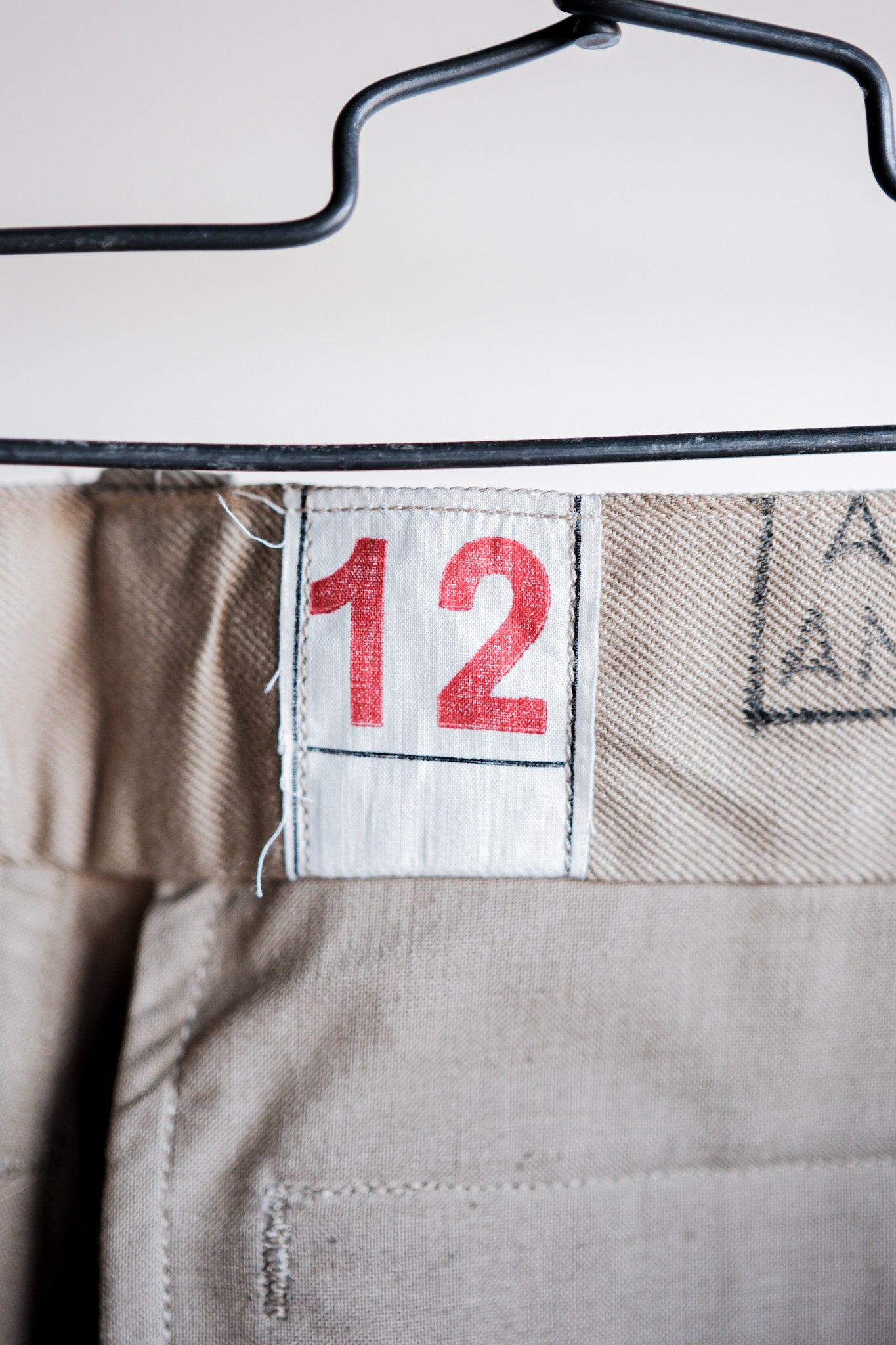[〜50年代]法國陸軍M52 Chino褲子大小。12“死庫存”