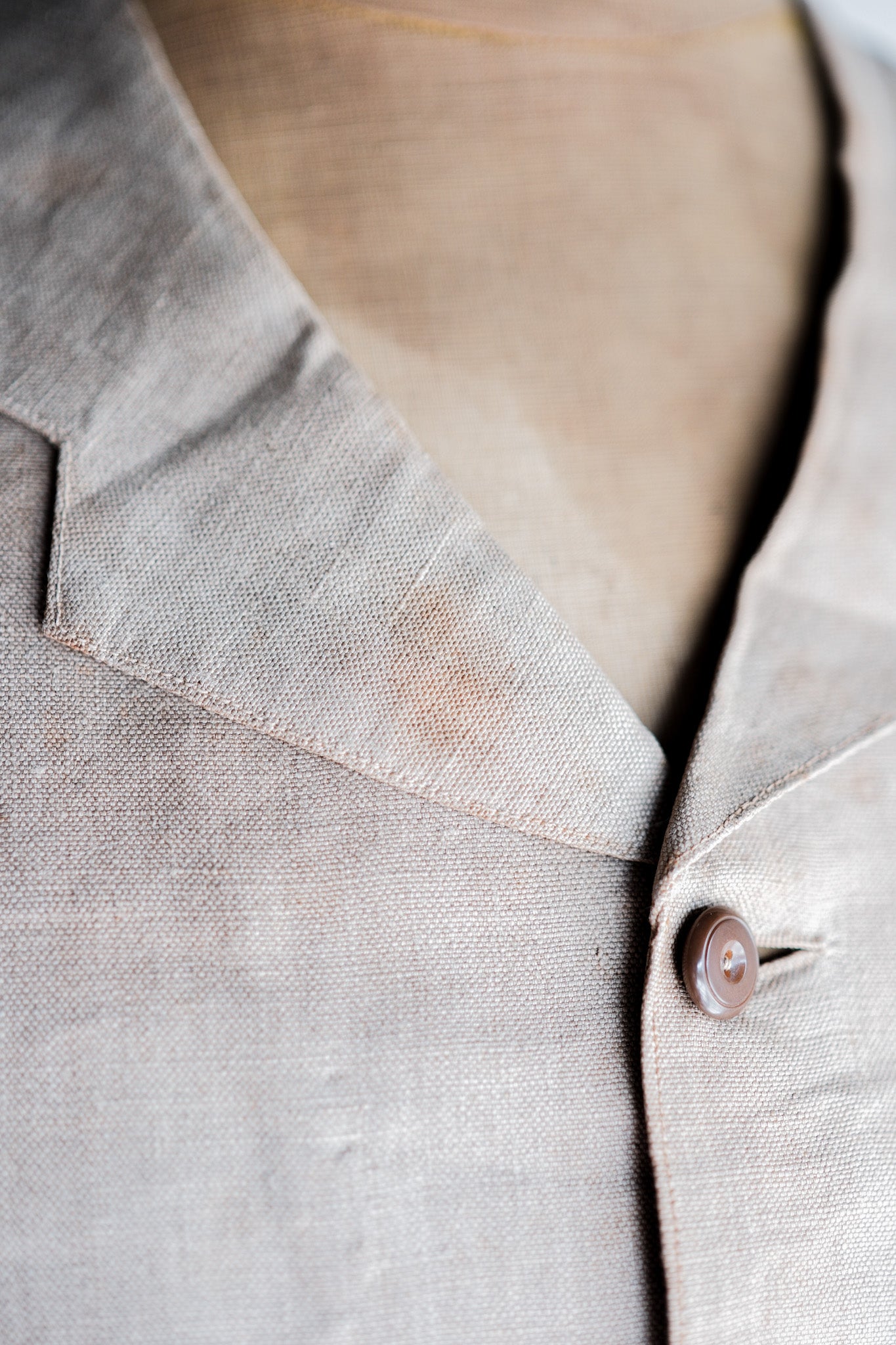 ［~40's］French Vintage Linen Work Gilet