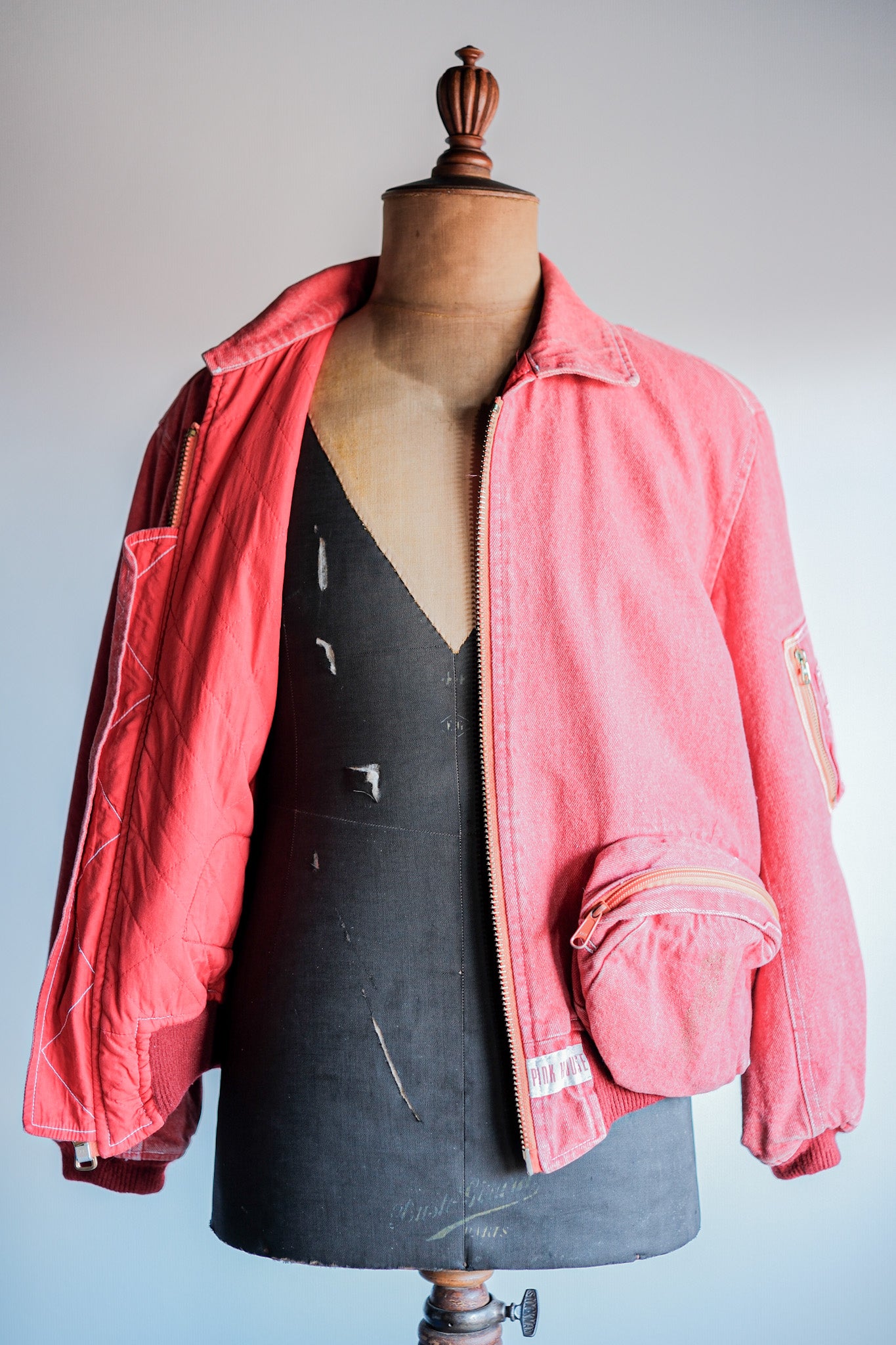 [~ 90's] Old Pink House Red Denim Blouson