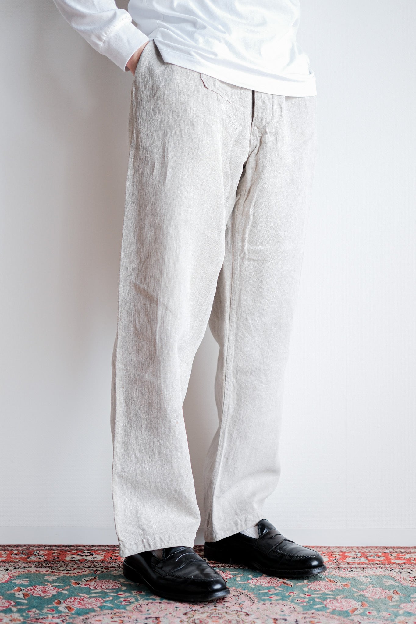 ［~40's］WW2 German Army Drillich HBT Linen Trousers