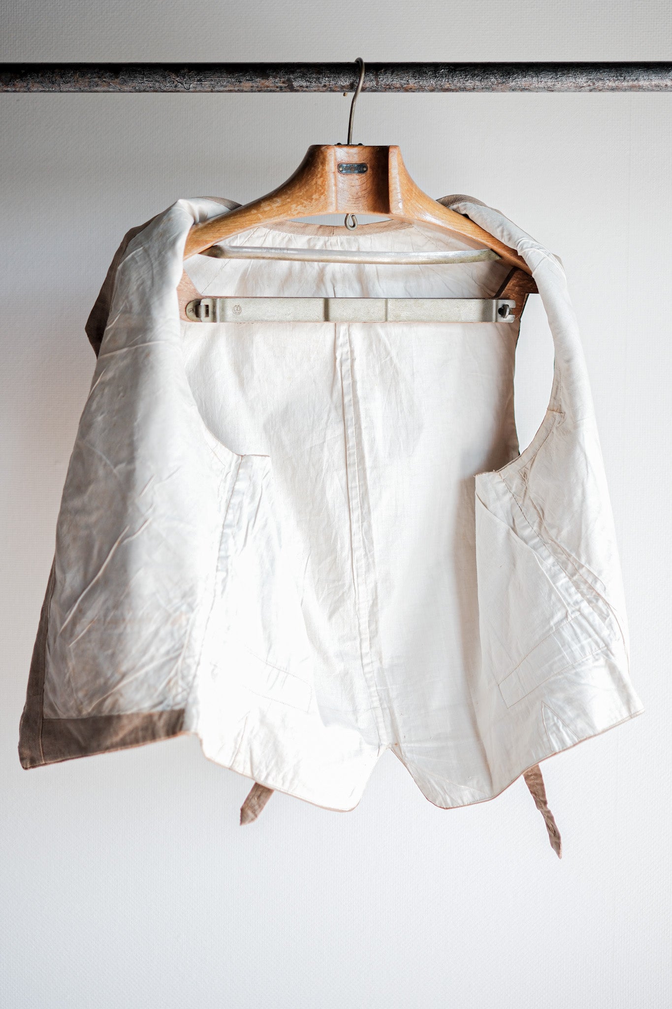［~40's］French Vintage Linen Work Gilet