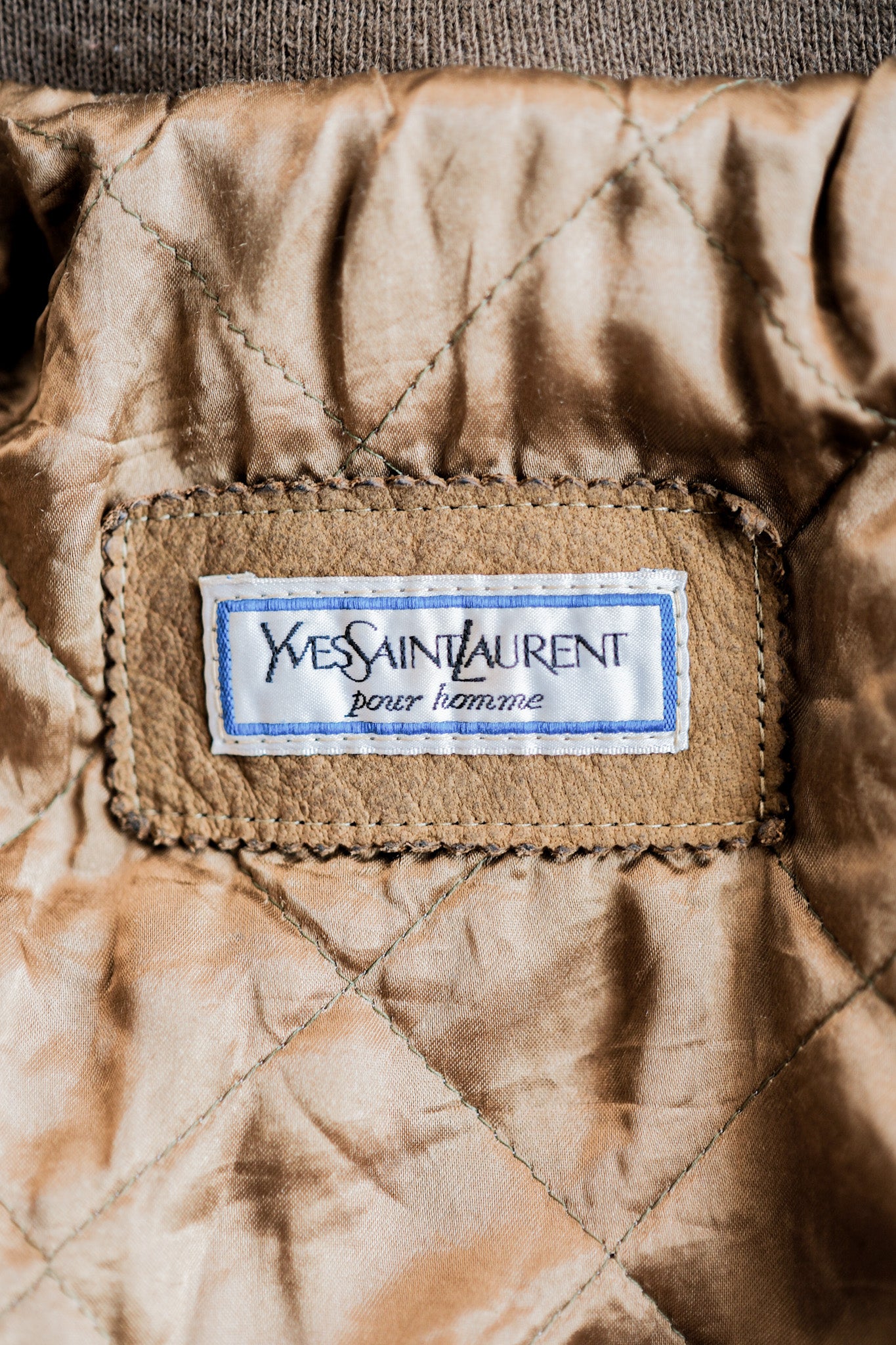 [~80 年代] 老 Yves Saint Laurent 尼龍絎縫上衣配下巴帶“Pour Homme”