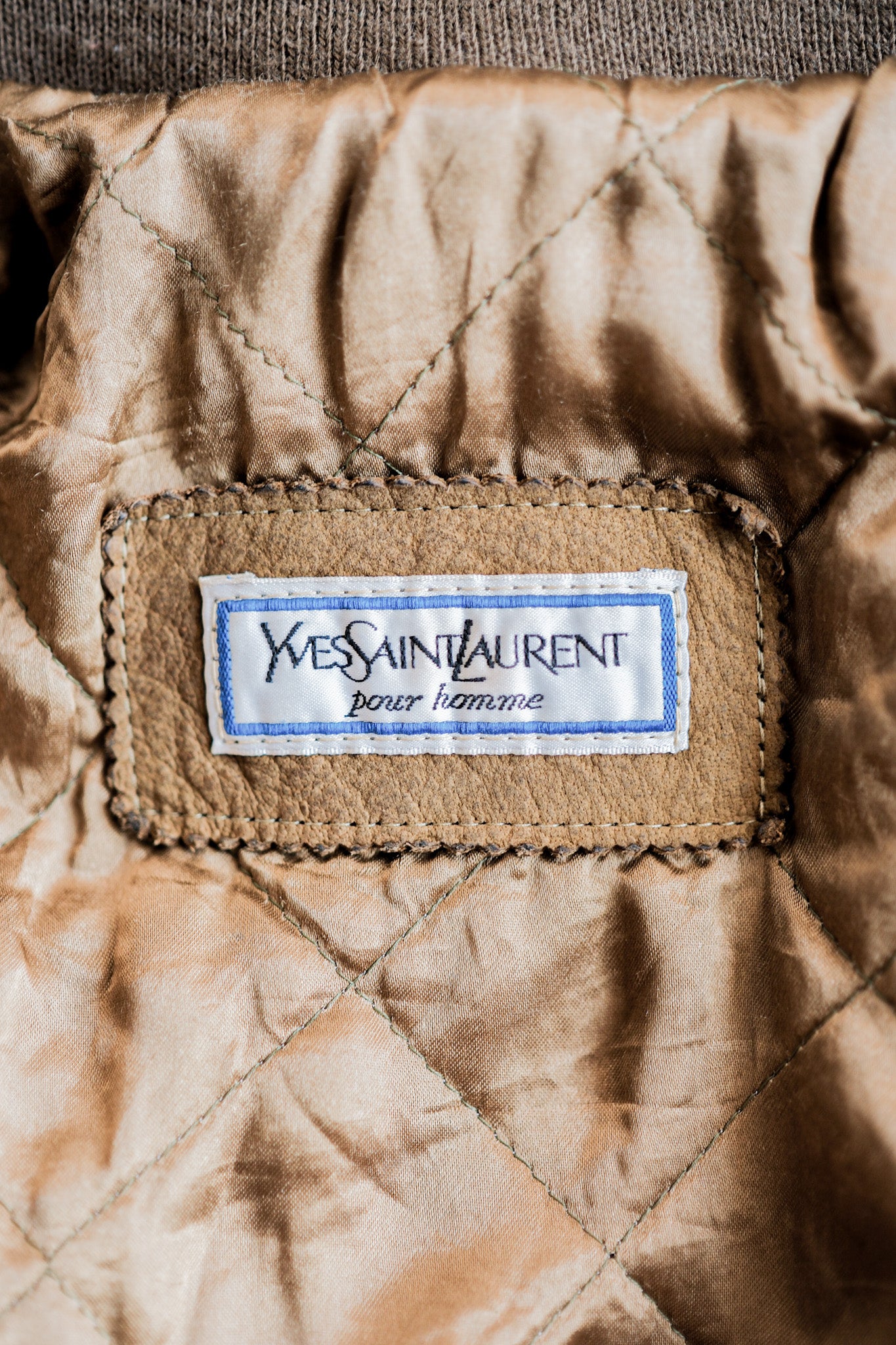 ［~80's］Old Yves Saint Laurent Nylon Quilting Blouson With Chin Strap "Pour Homme"