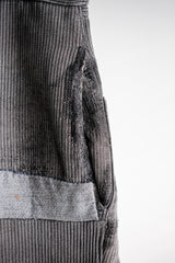 [~ 40's] French Vintage Grey Cotton Pique Work Ows "Patchwork"