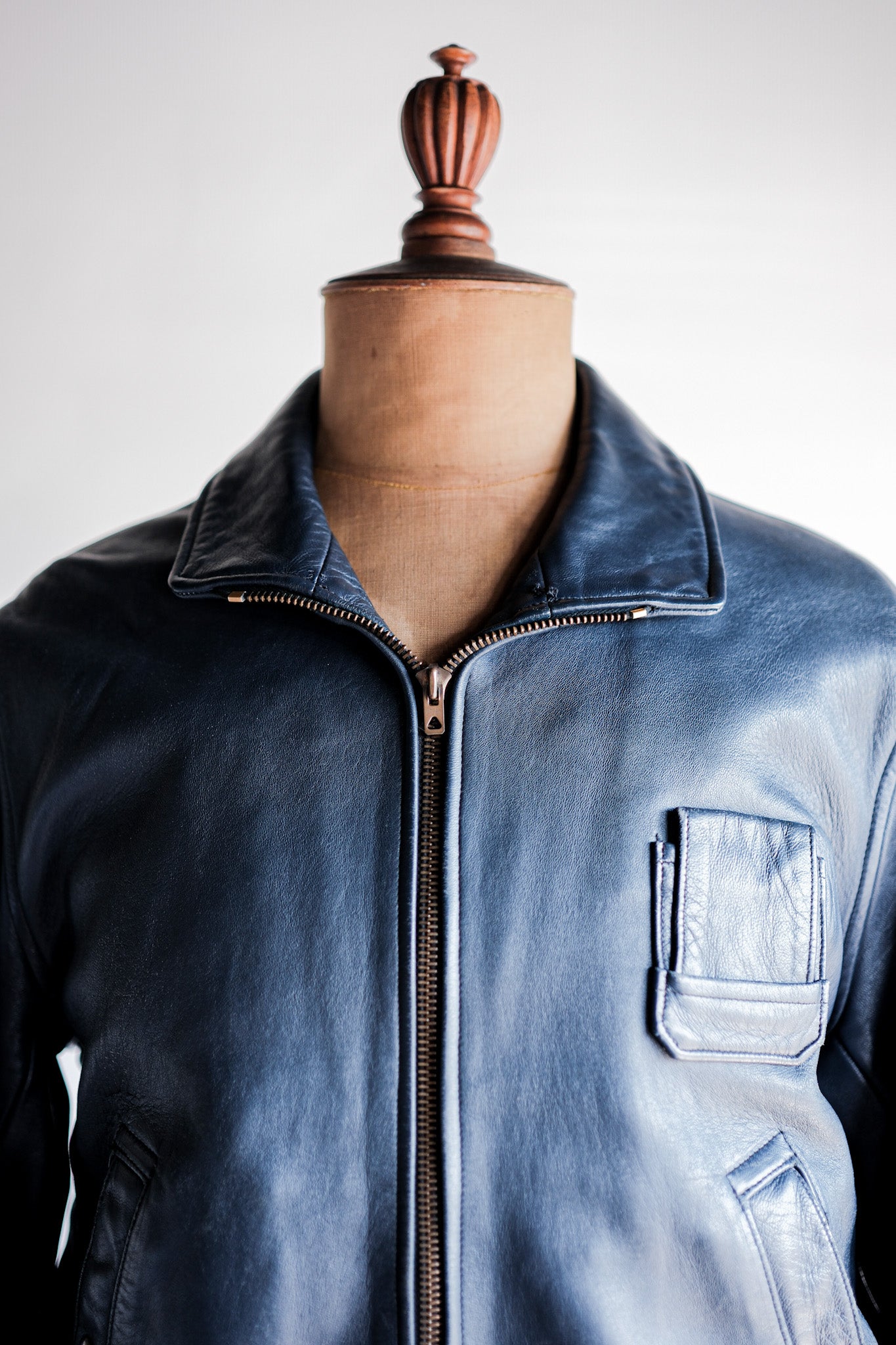 ［~70's］French Air Force Pilot Leather Jacket Size.96M