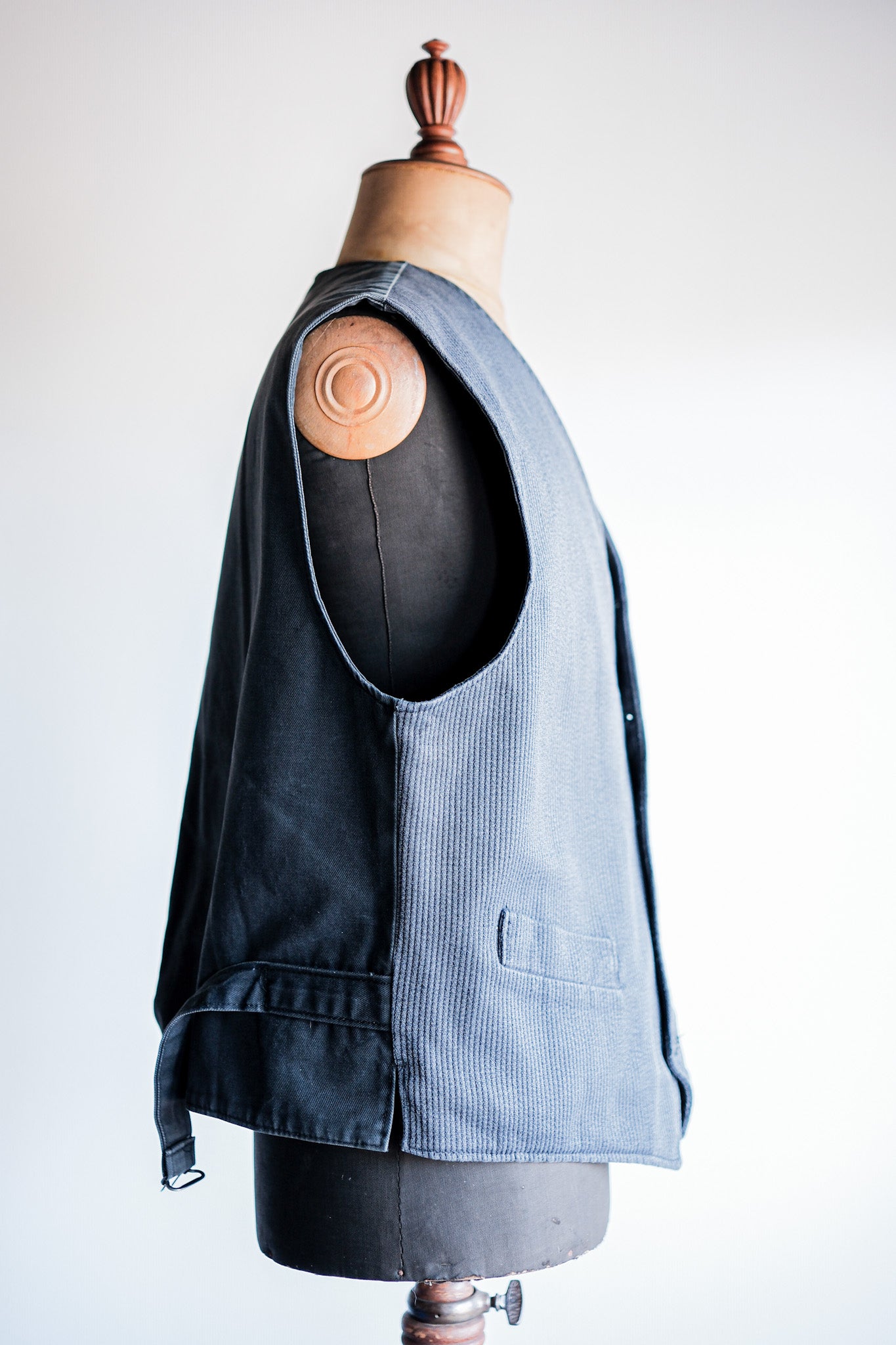 ［~60's］French Vintage Gray Cotton Pique Work Gilet