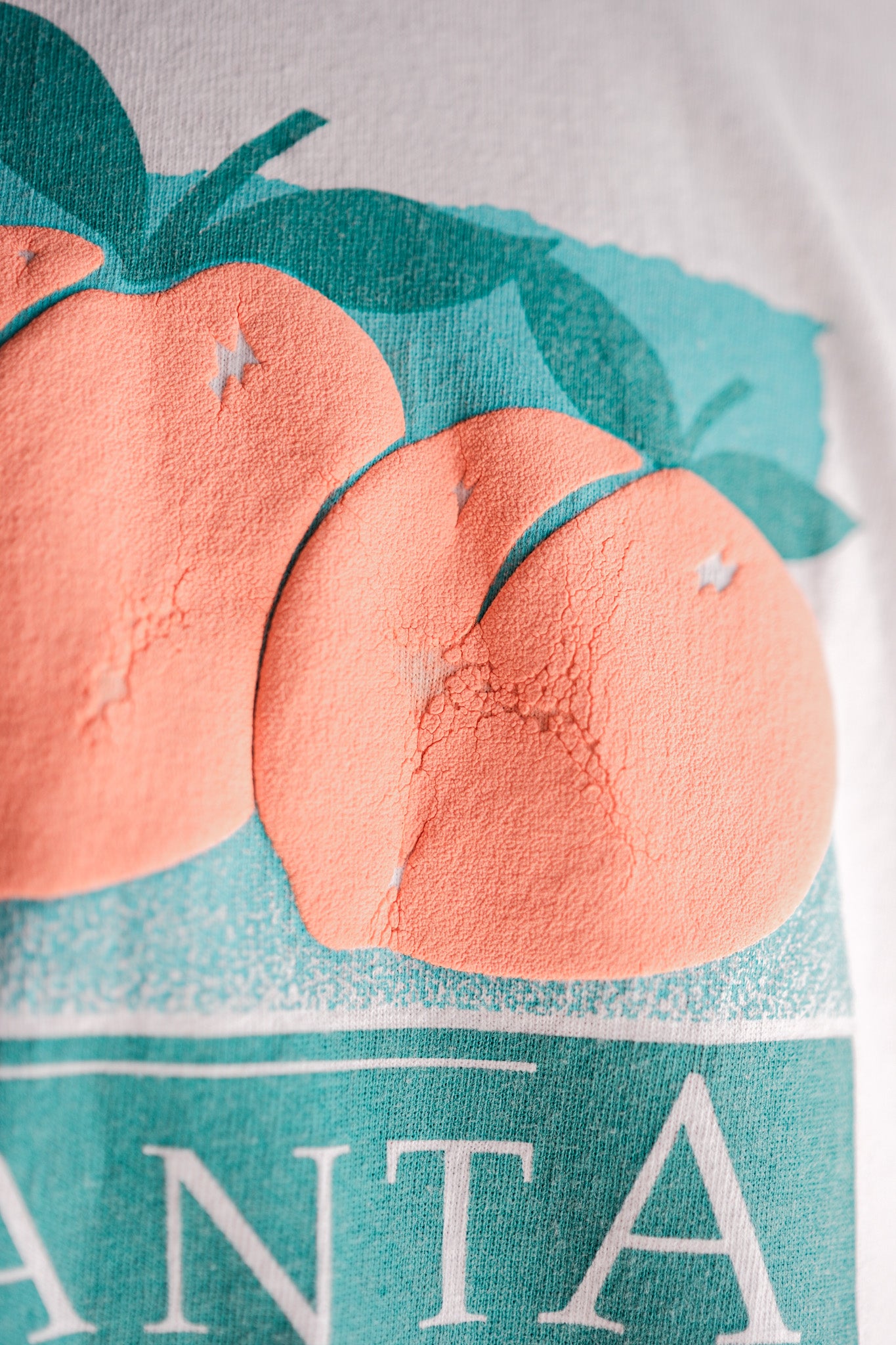 【~90's】Vintage Graphic Print T-shirt Size.XL "LIFE'S A PEACH" "Made in U.S.A."