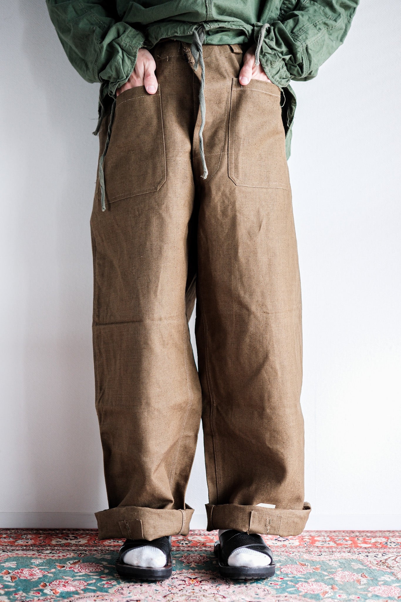 [〜30年代]法國陸軍M35摩托車褲子“亞麻類型”“死股”