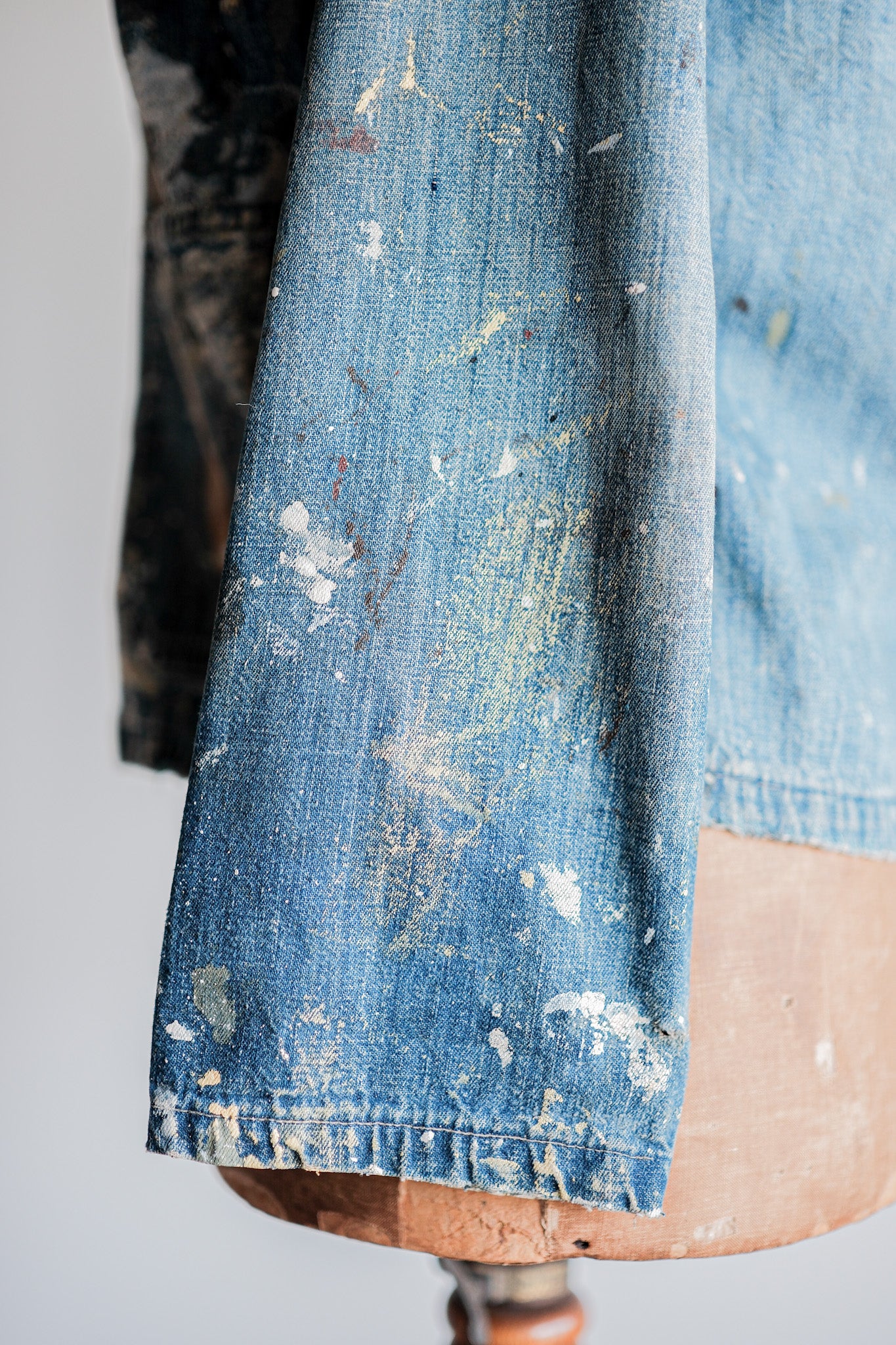 ［~40’s］U.S.NAVY Shawl Collar Denim Coverall “Crazy Paint”