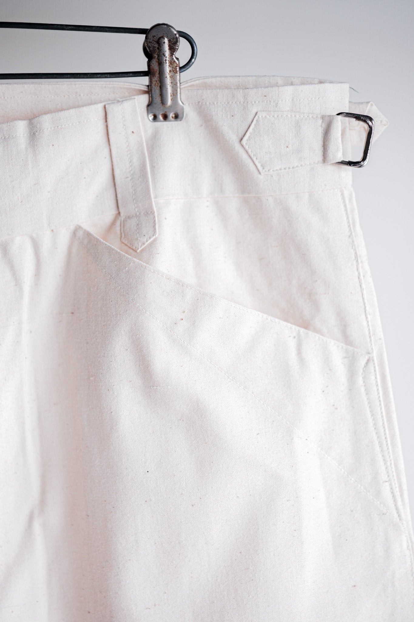 【~50's】French Vintage Cotton Linen Work Pants Size.2 "Dead Stock"