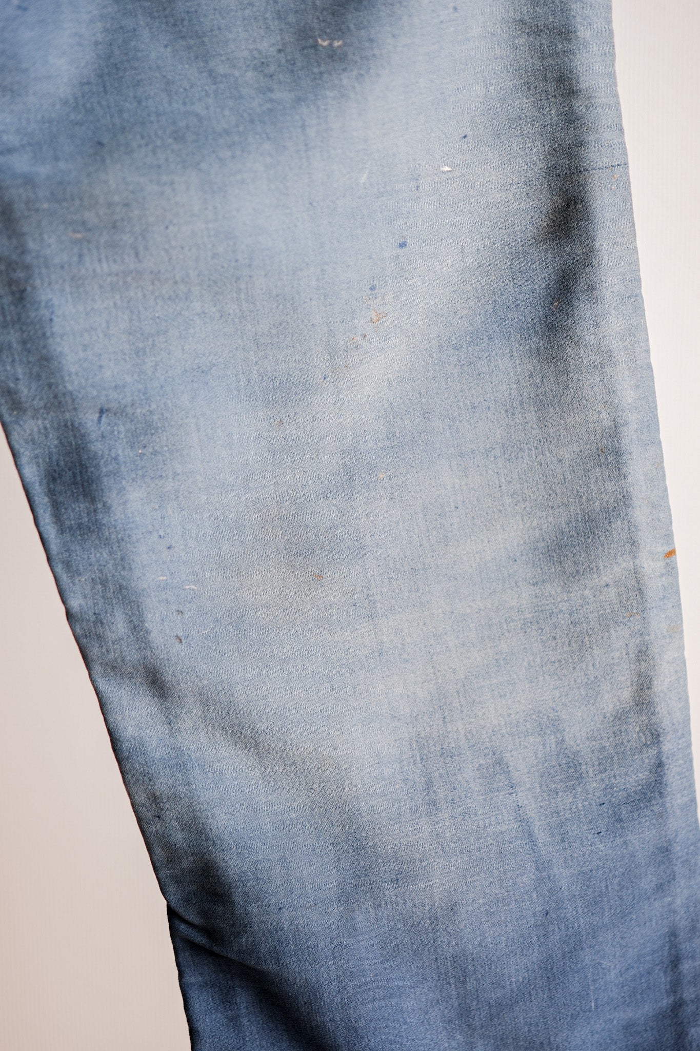 [~ 30's] French Vintage Blue Moleskin Work Pants "Patchwork"