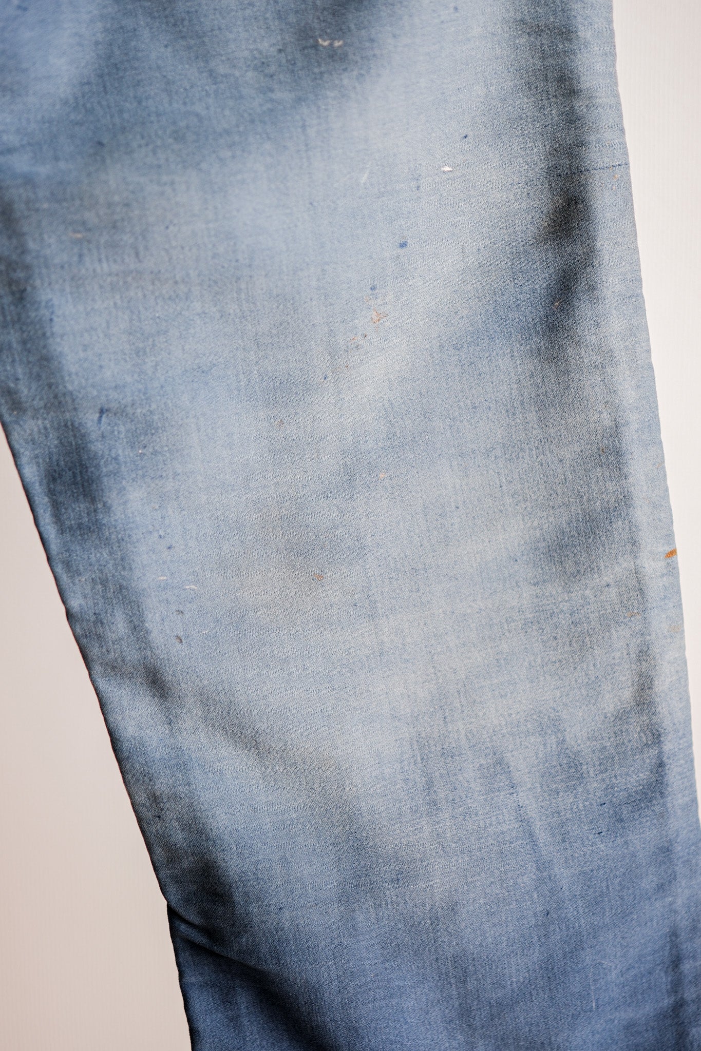 【~30's】French Vintage Blue Moleskin Work Pants "Patchwork"