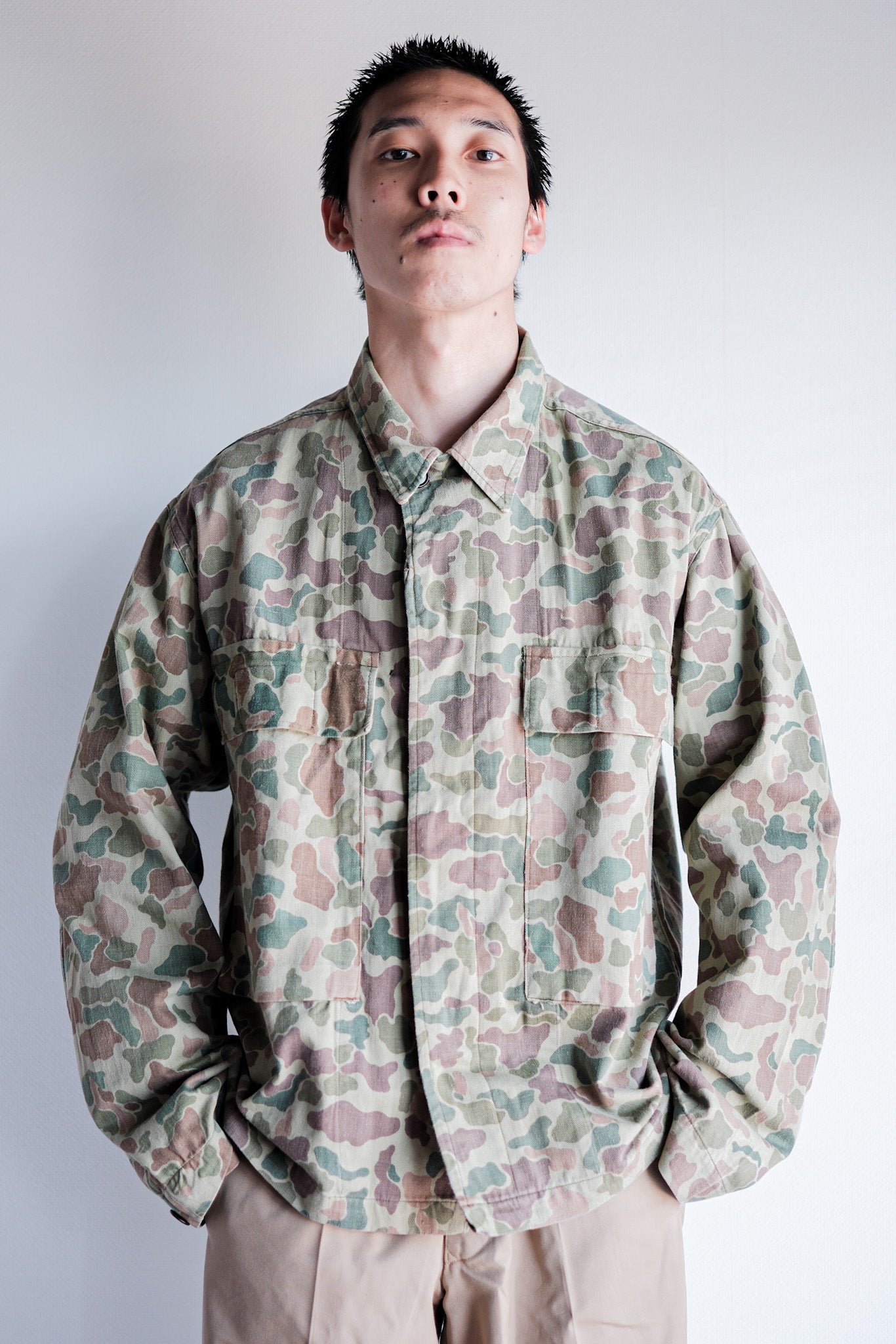 [~ 50's] Néerlandais Army Frogspin Camouflage Camouflage Field Veste Taille.46