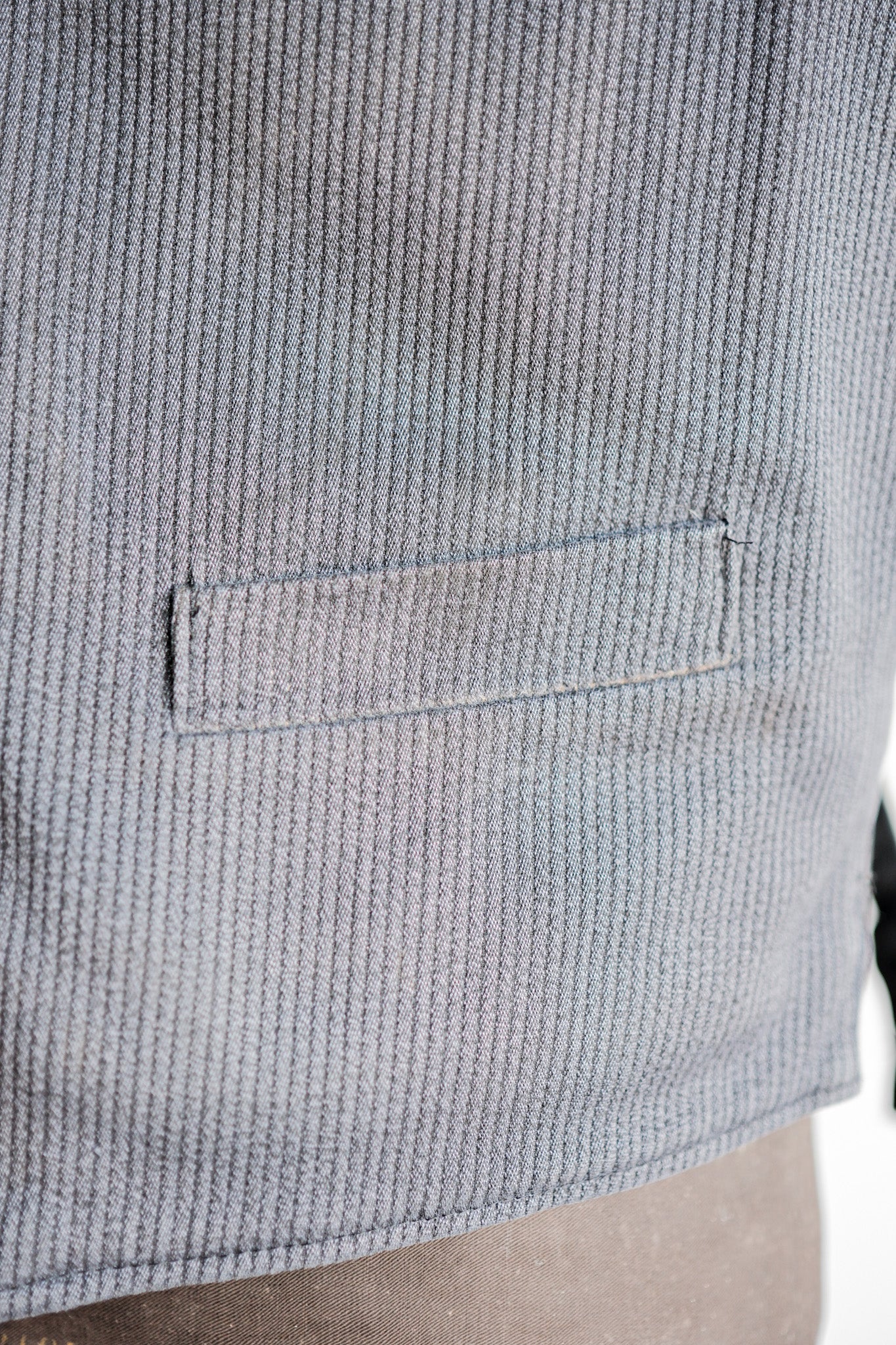 ［~60's］French Vintage Gray Cotton Pique Work Gilet