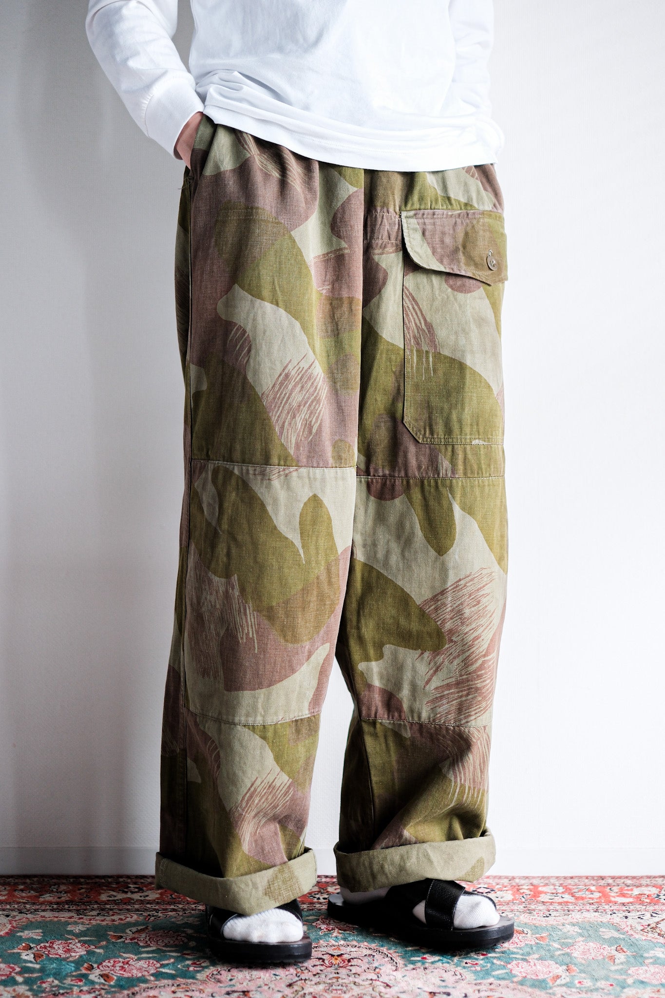 ［~50's］Belgium Army Brushstroke Camouflage Airborne Pants Size.6 "Remake" "Early Type"