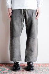 [~ 40's] French Vintage Grey Cotton Pique Work Ows "Patchwork"