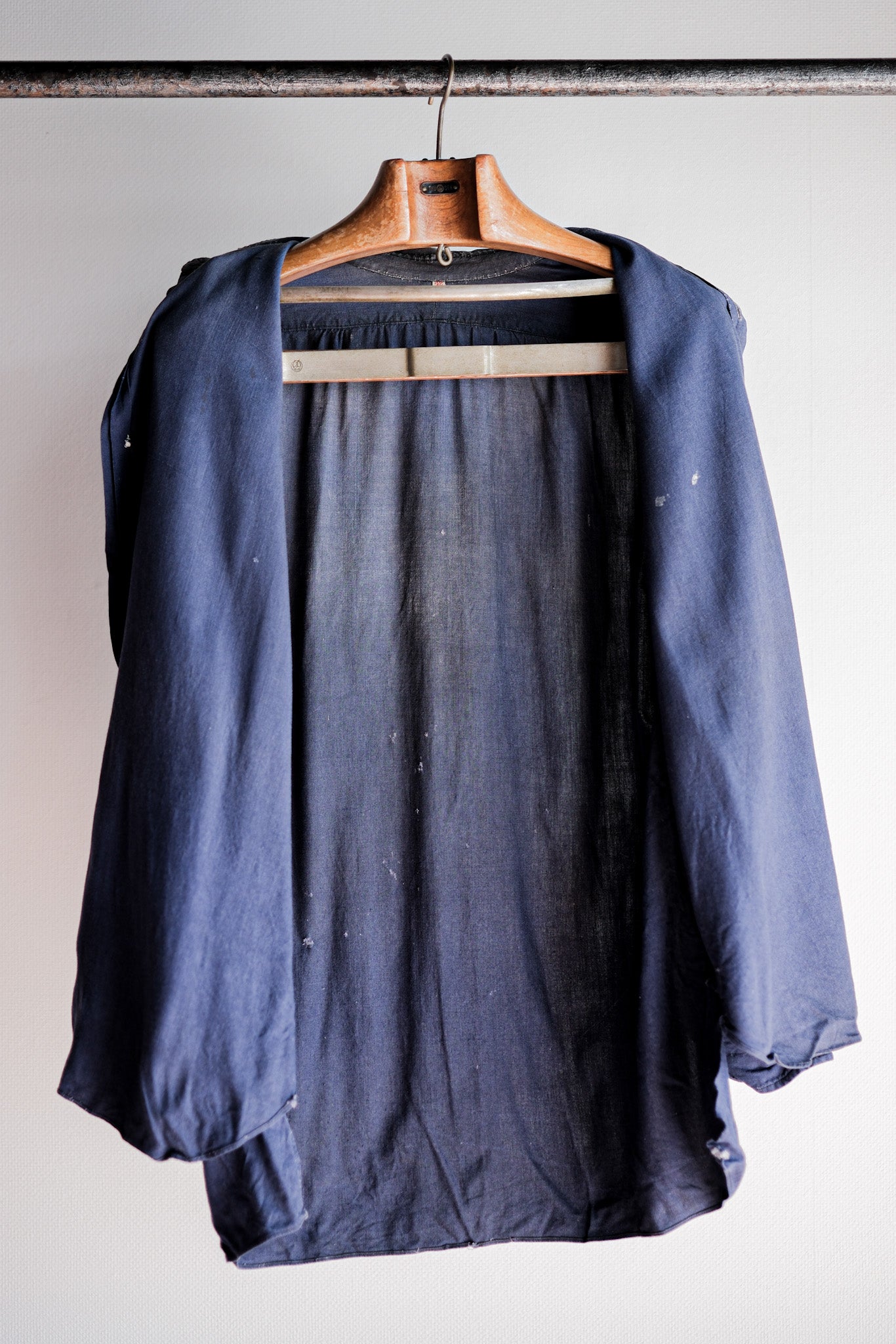 [~ 40's] French Vintage Indigo Linen Work Shirt