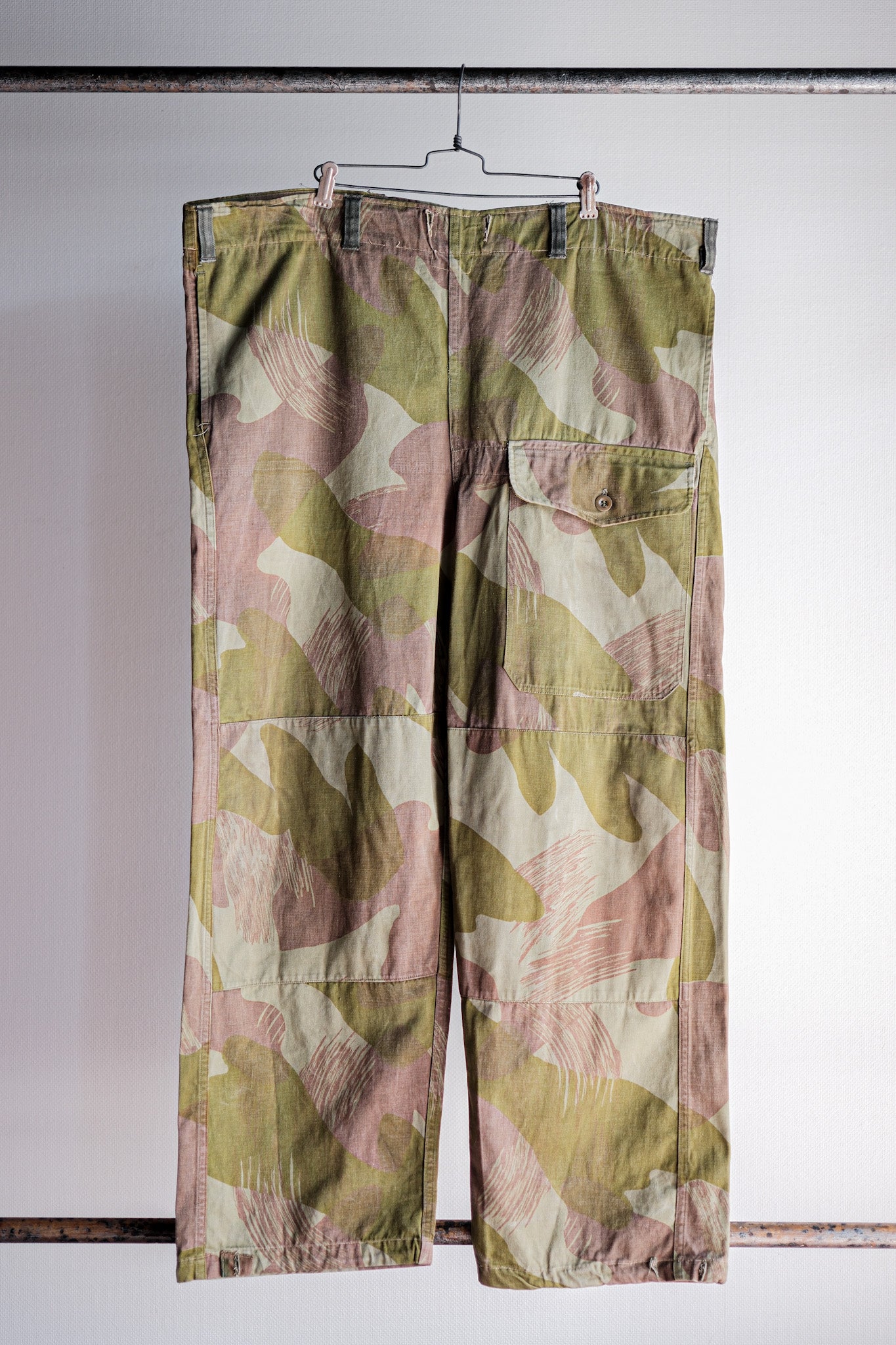 [~ 50's] Belgian Army BrushStroke Camouflage AIRBORNE PANTS SIZE.6 "Remake" "Early Type"