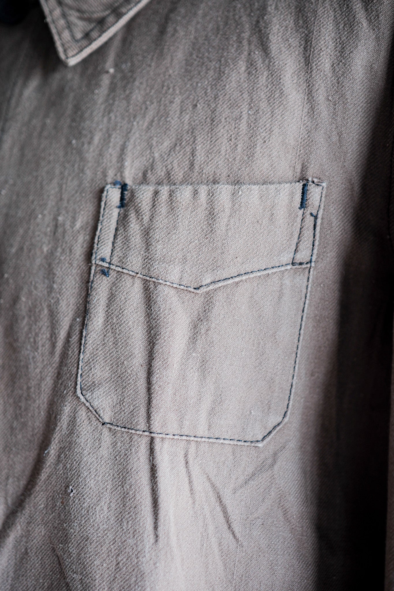 【~40's】French Vintage Brown Cotton Twill Work Jacket