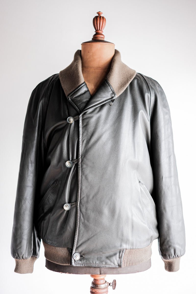 [~ 80's] old Christian Dior Shawl Collar หนัง blouson size.50