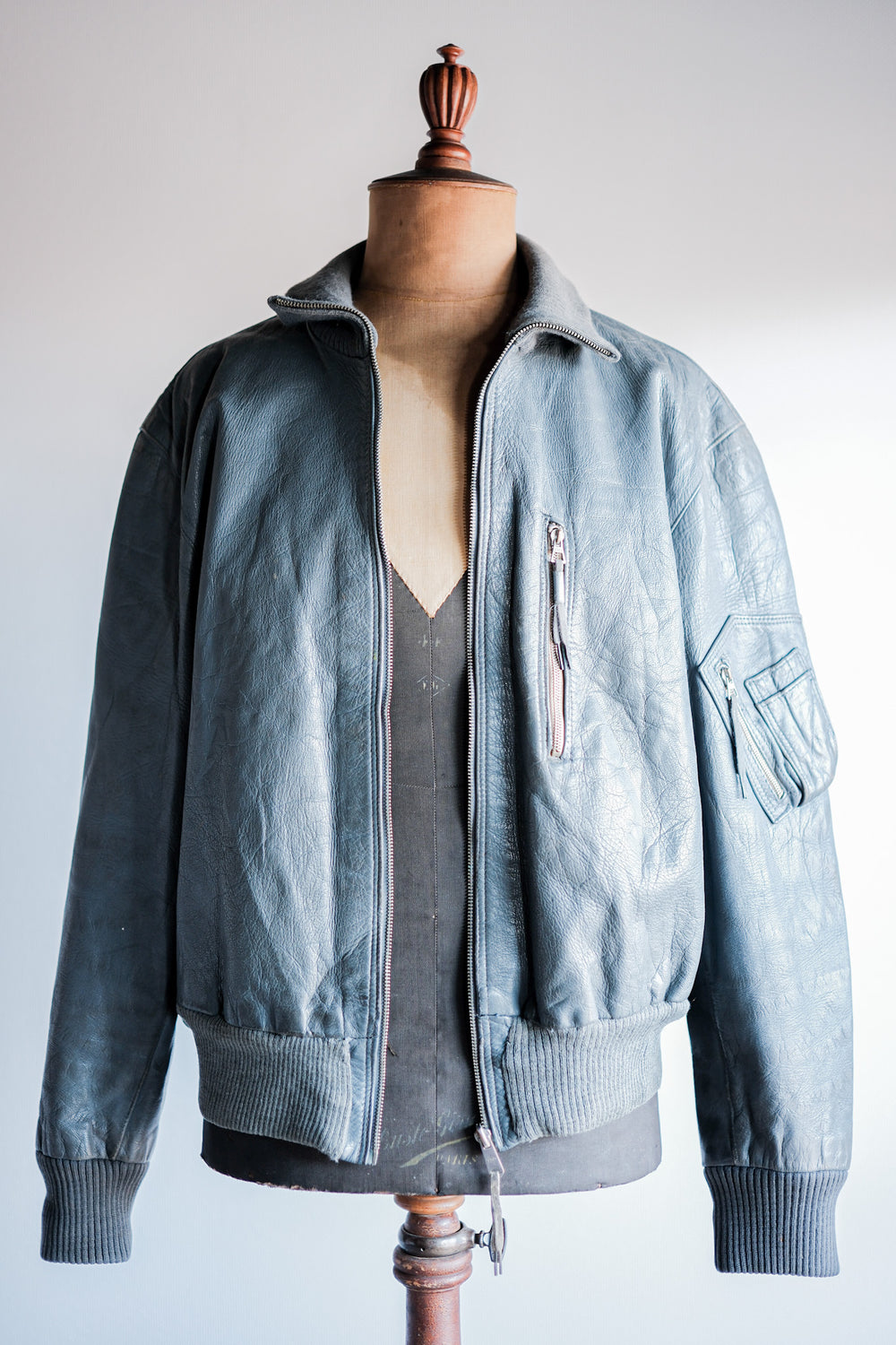 【~70’s】West German Air Force Pilot Leather Jacket Size.13
