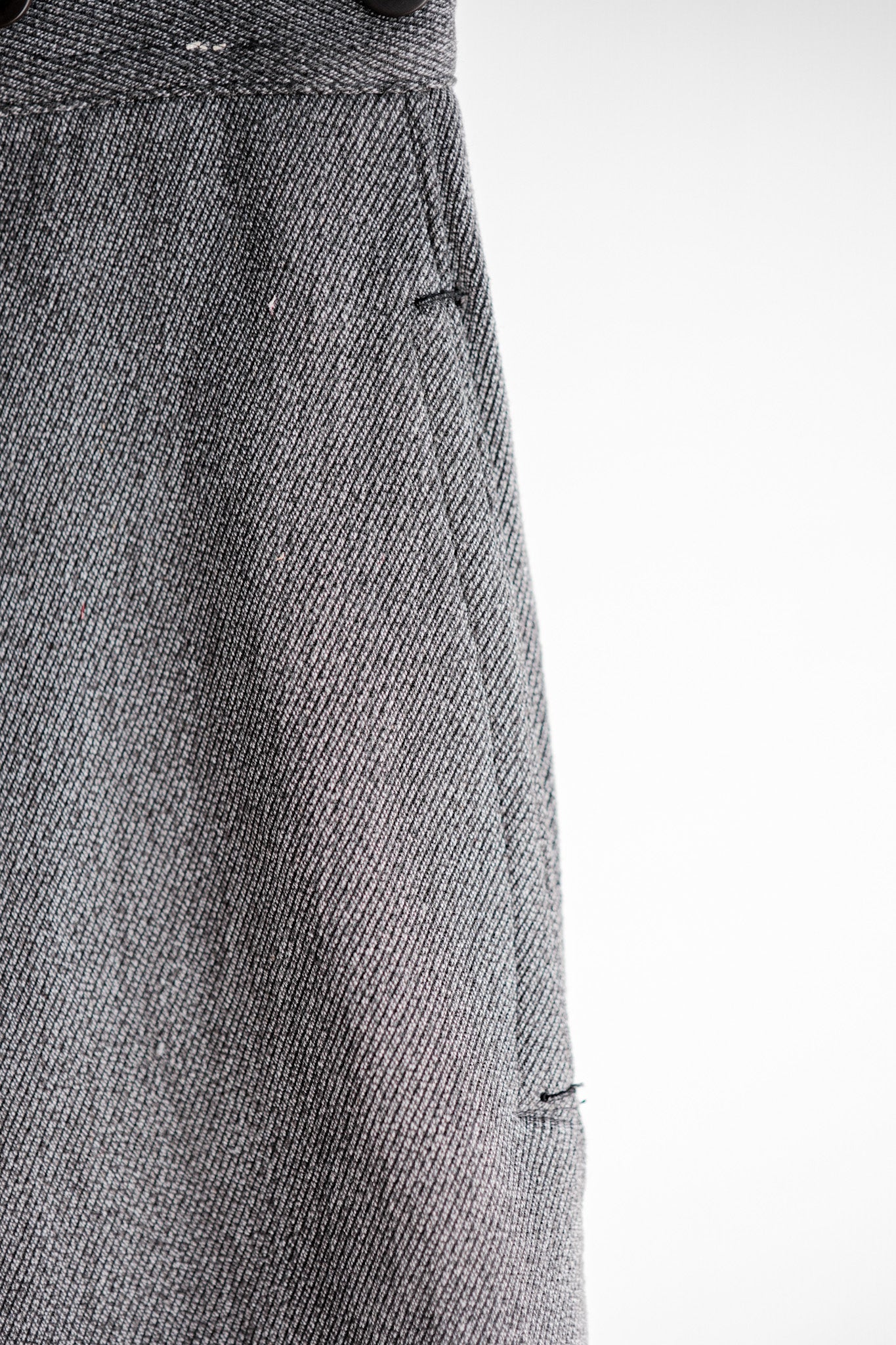 ［~30's］French Vintage Salt & Pepper Cotton Twill Work Pants "Dead Stock"