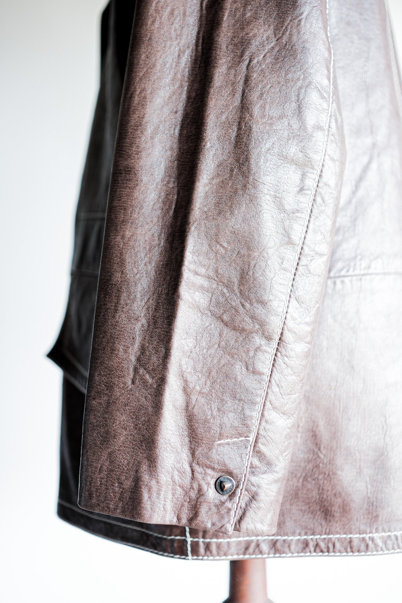 ［~90’s］Old ANNE MARIE BERETTA Leather Tailored Jacket Size.T42