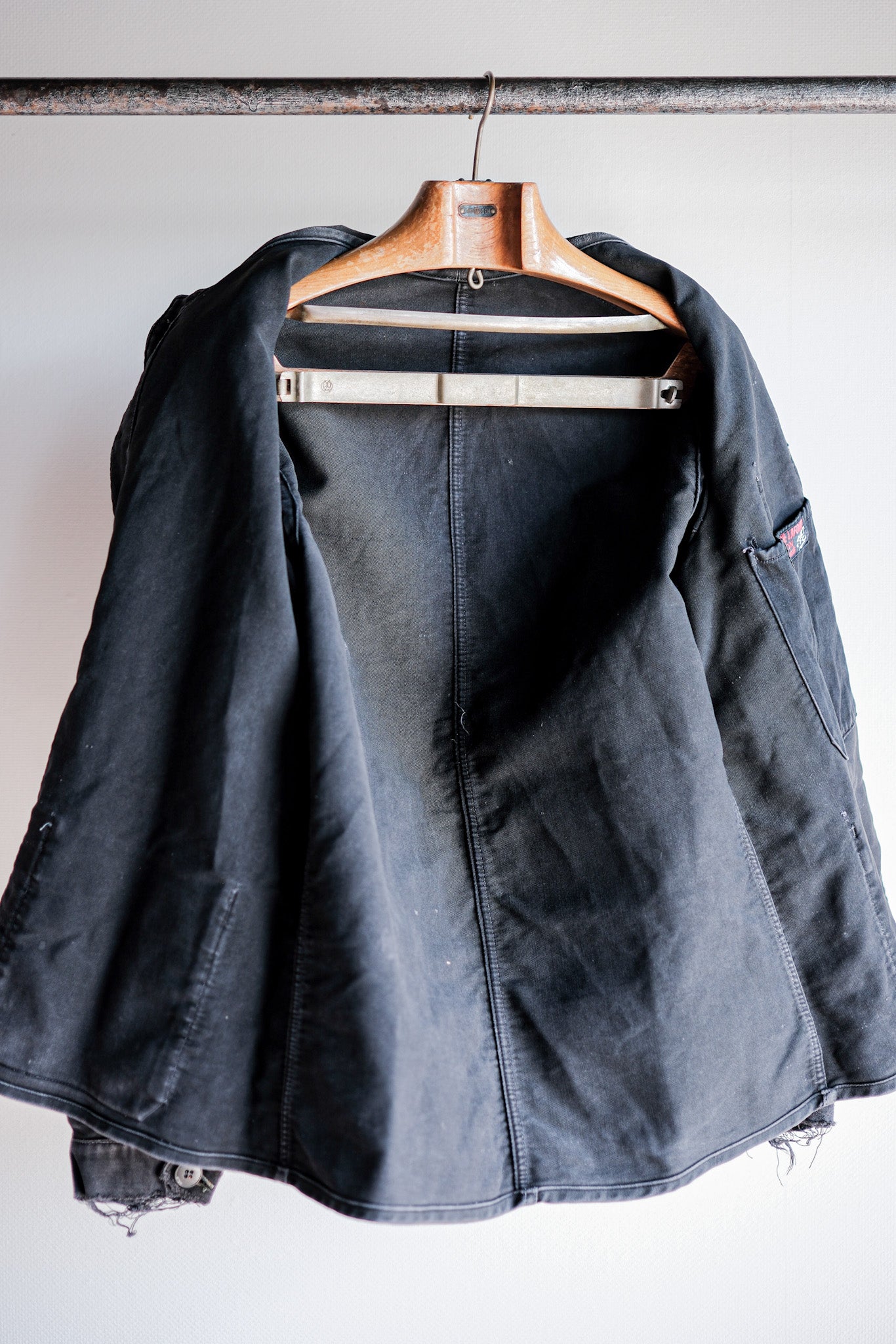 ［~40's］French Vintage Black Moleskin Work Jacket "Adolphe Lafont"