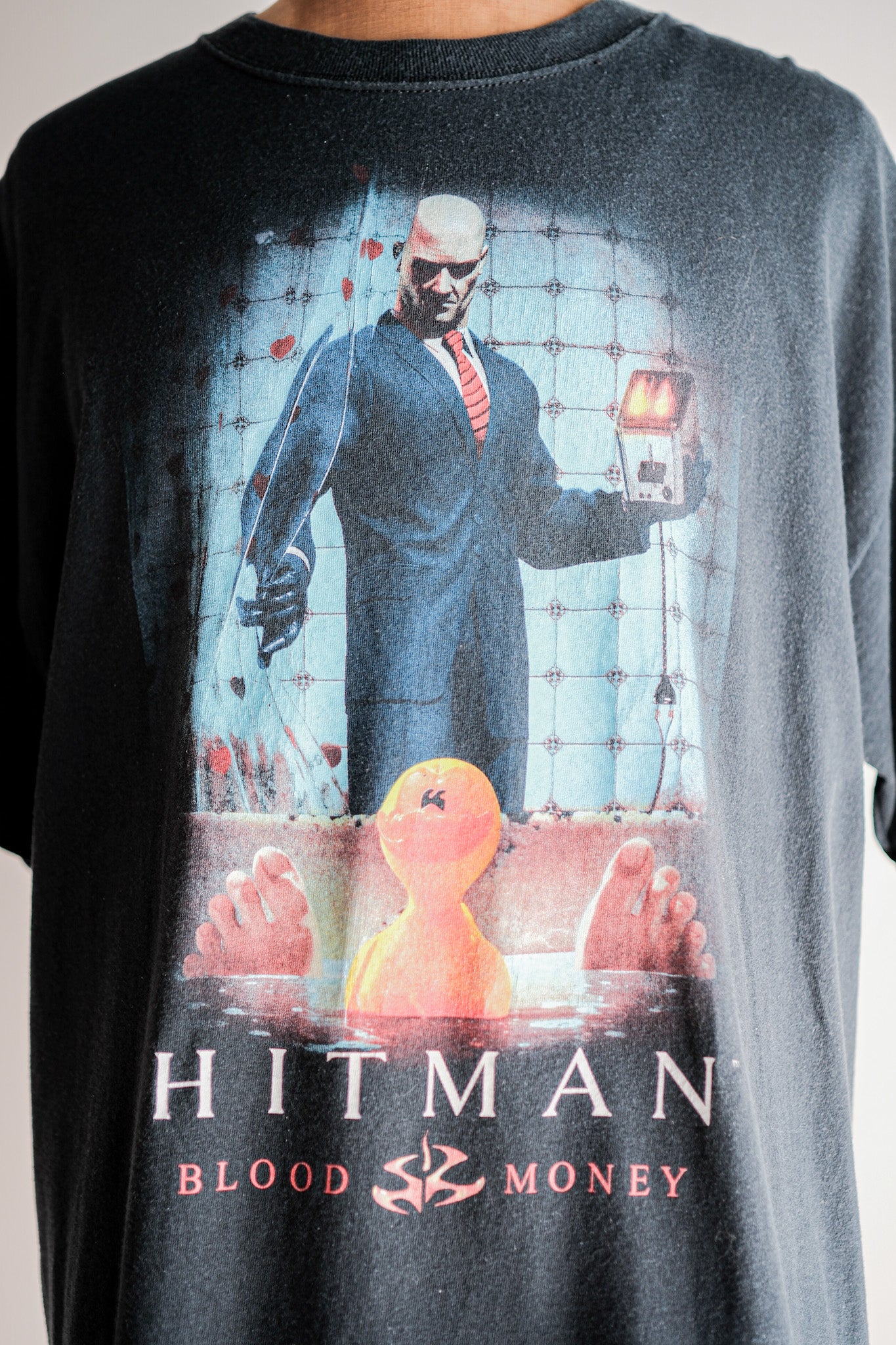 [~ 00 's] 빈티지 게임 프린트 t- 셔츠 크기 .xl "hitman -blood money"