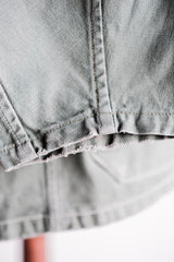 【~50's】French Vintage Green Cotton Twill 4 Pockets Work Jacket "Unusual Pattern"