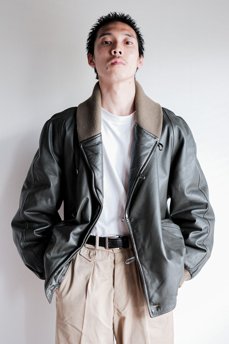 [~ 80's] old Christian Dior Shawl Collar หนัง blouson size.50