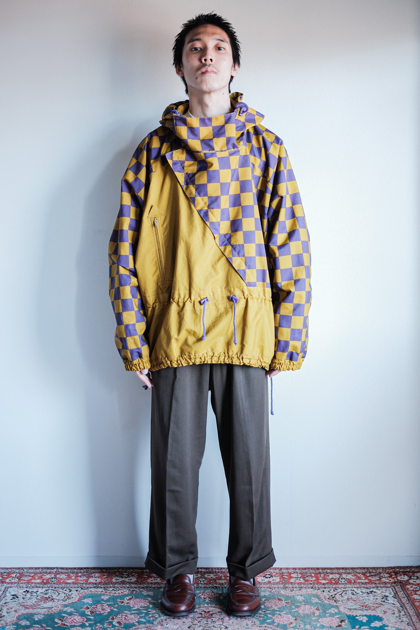 【~80's】German Vintage Checkerboard Anorak Parka