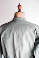 【~50's】French Vintage Green Cotton Twill 4 Pockets Work Jacket "Unusual Pattern"