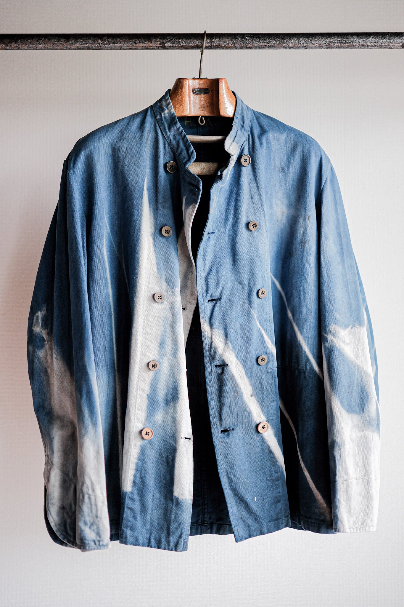 Veste de travail à double poitrine en coton indigo "Karim Hadjab" "4 Seasons"