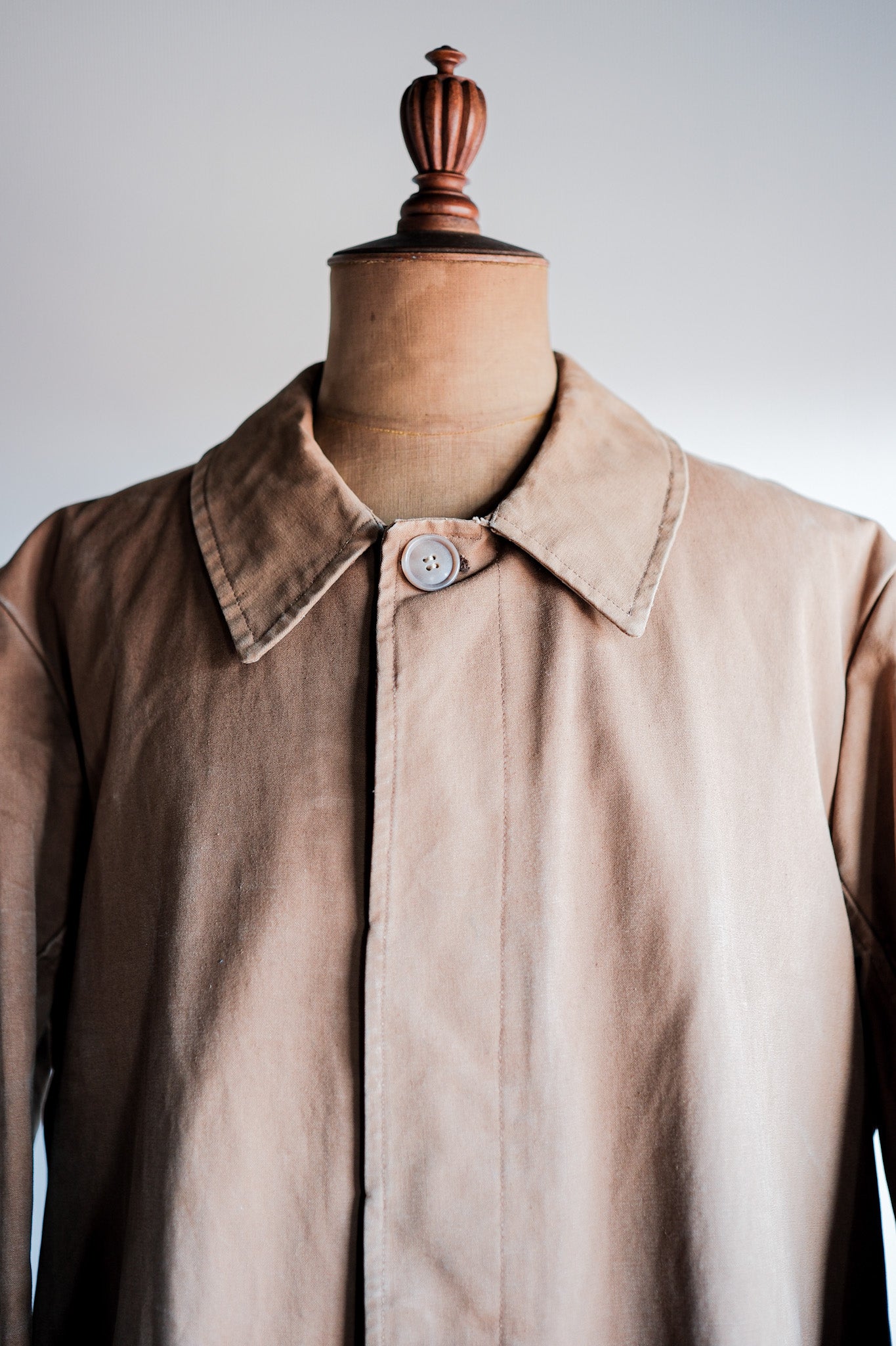 ［~40's］French Vintage Cotton Linen Canvas Work Half Coat