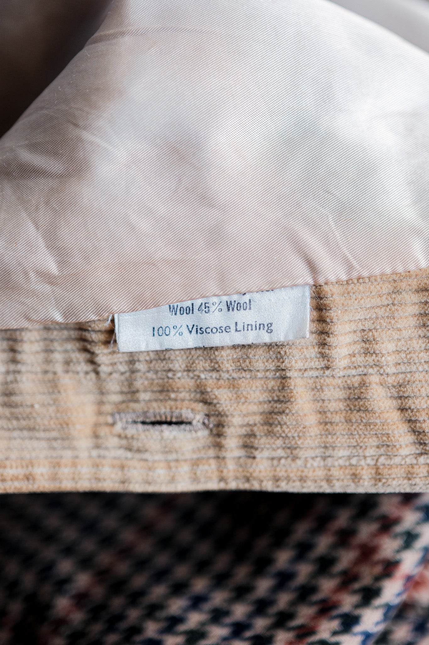 【~70's】British Vintage Houndstooth Wool Mix Jacket Size.38R "JAEGER"