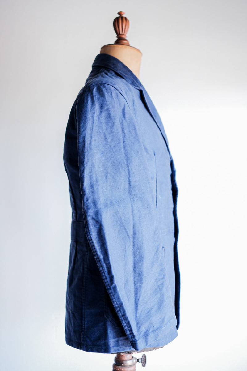 【~60’s】French Vintage Blue Moleskin Lapel Work Jacket "VETVOR"
