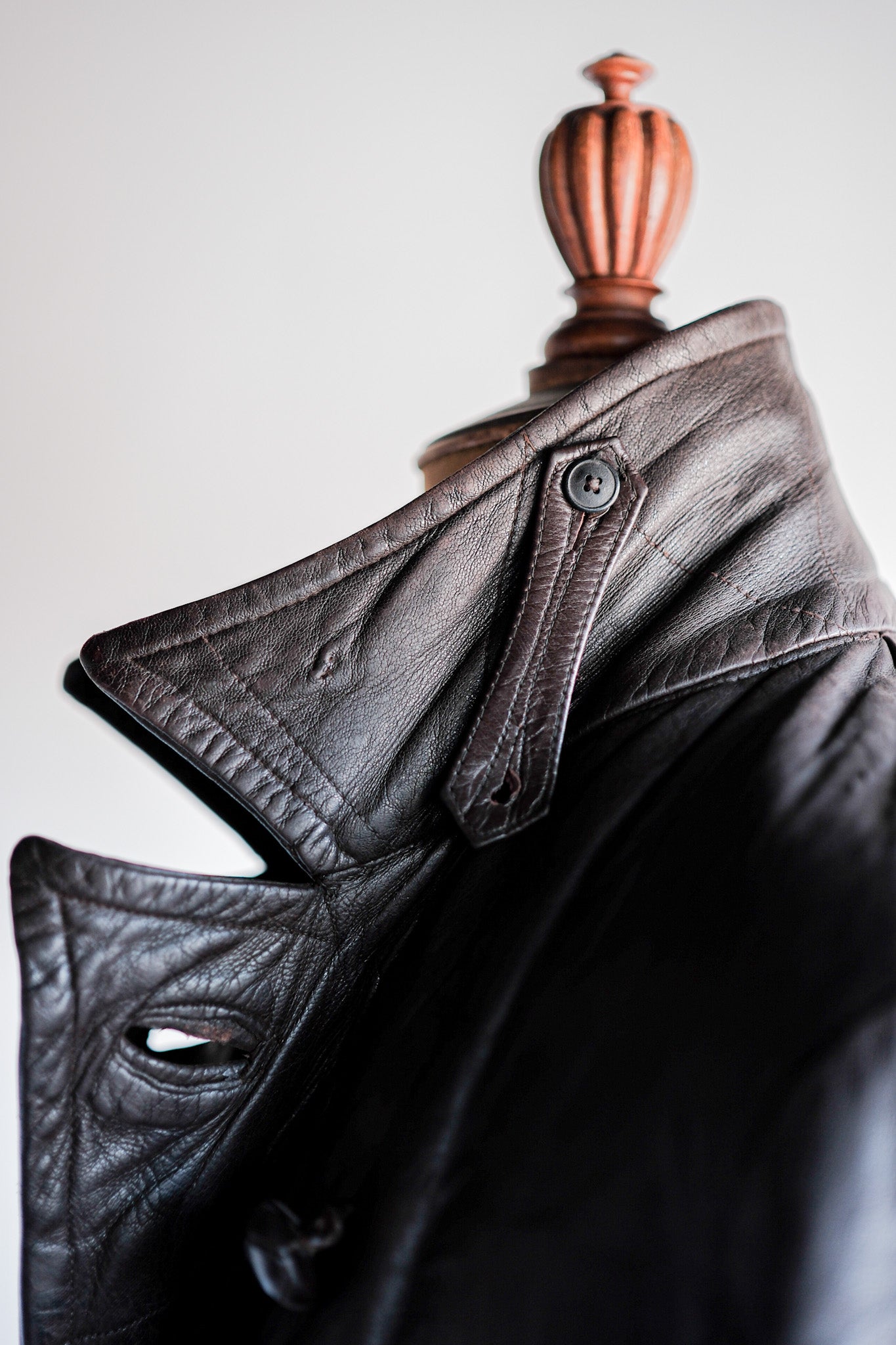 【~30's】German Vintage Double Breasted Motorcycle Leather Jacket