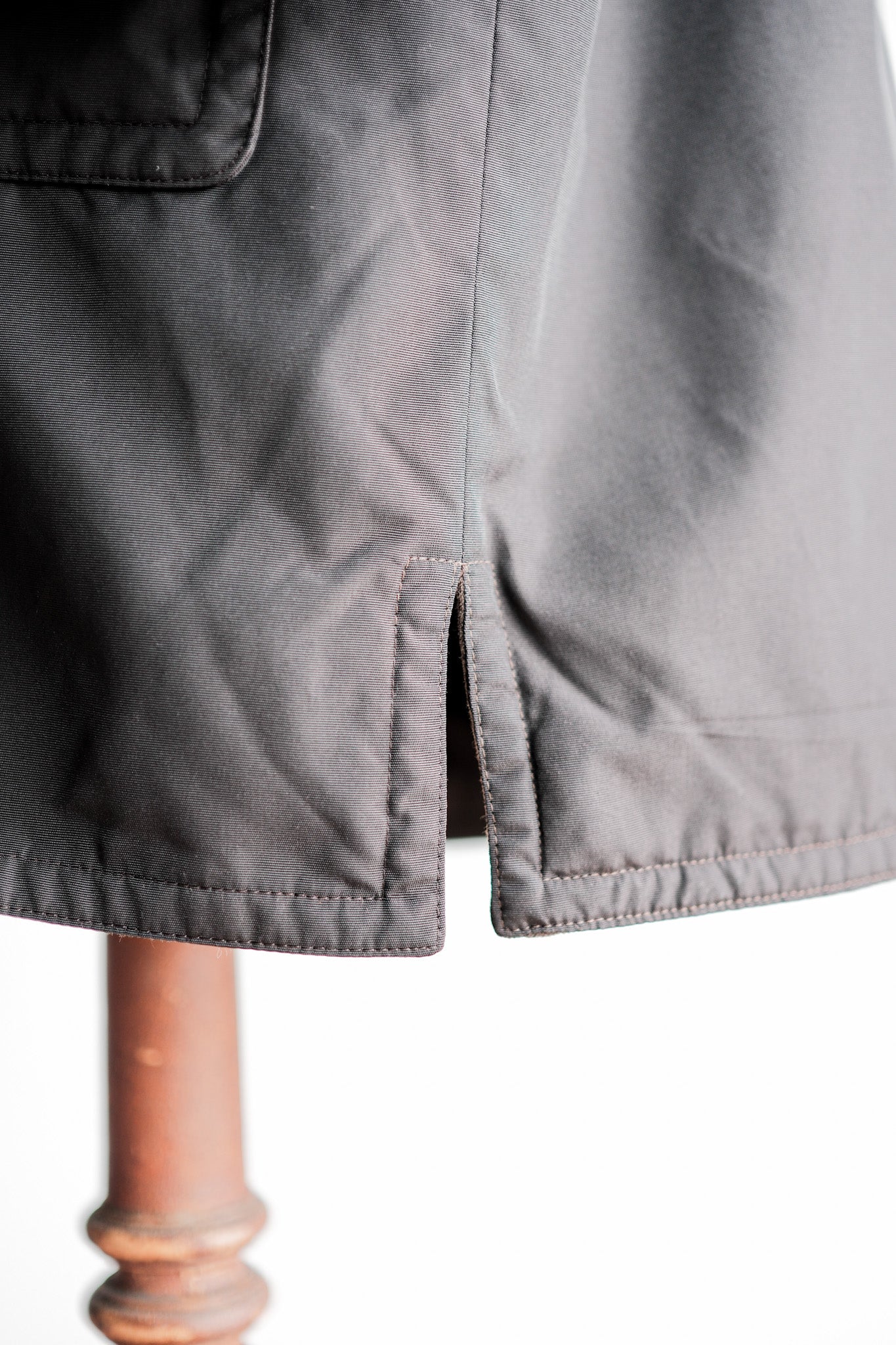［~90's］Old Hermès Paris Dark Brown Polyamide Duffle Coat Size.54