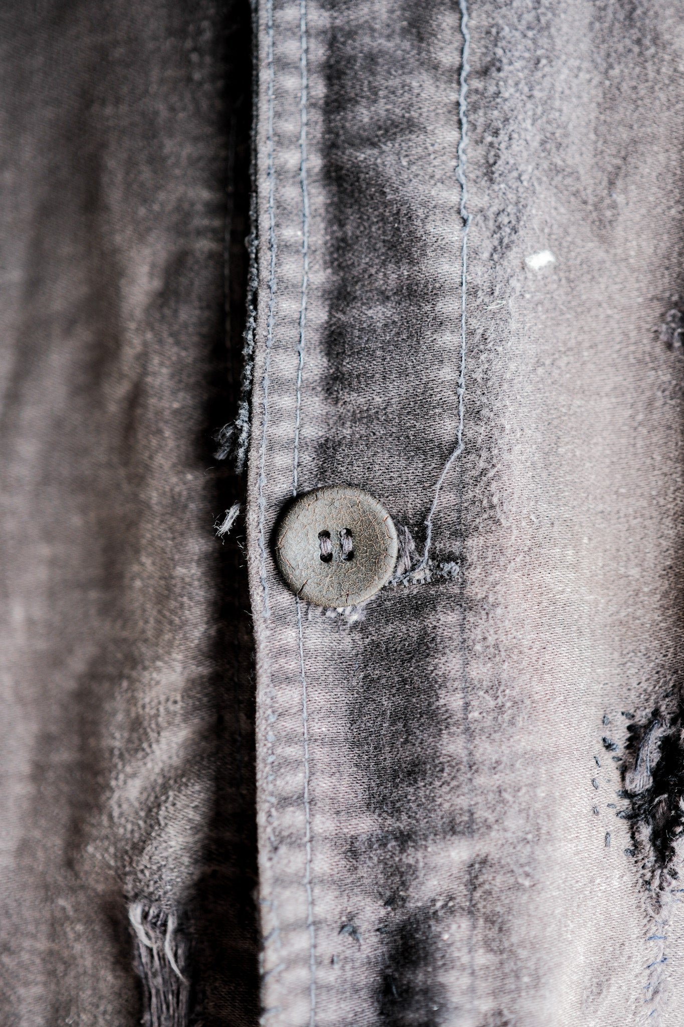 【~50's】French Vintage Black Moleskin Work Jacket "Patchwork"