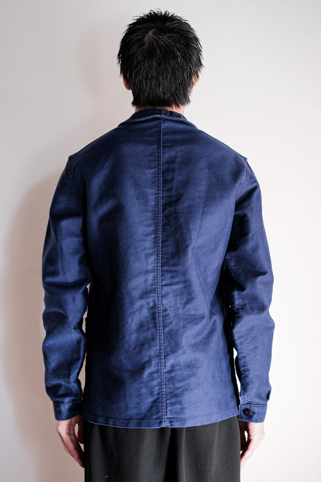 [~ 70's] French vintage bleu moleskin work taille veste.40 "Le Mont Start. Michel"