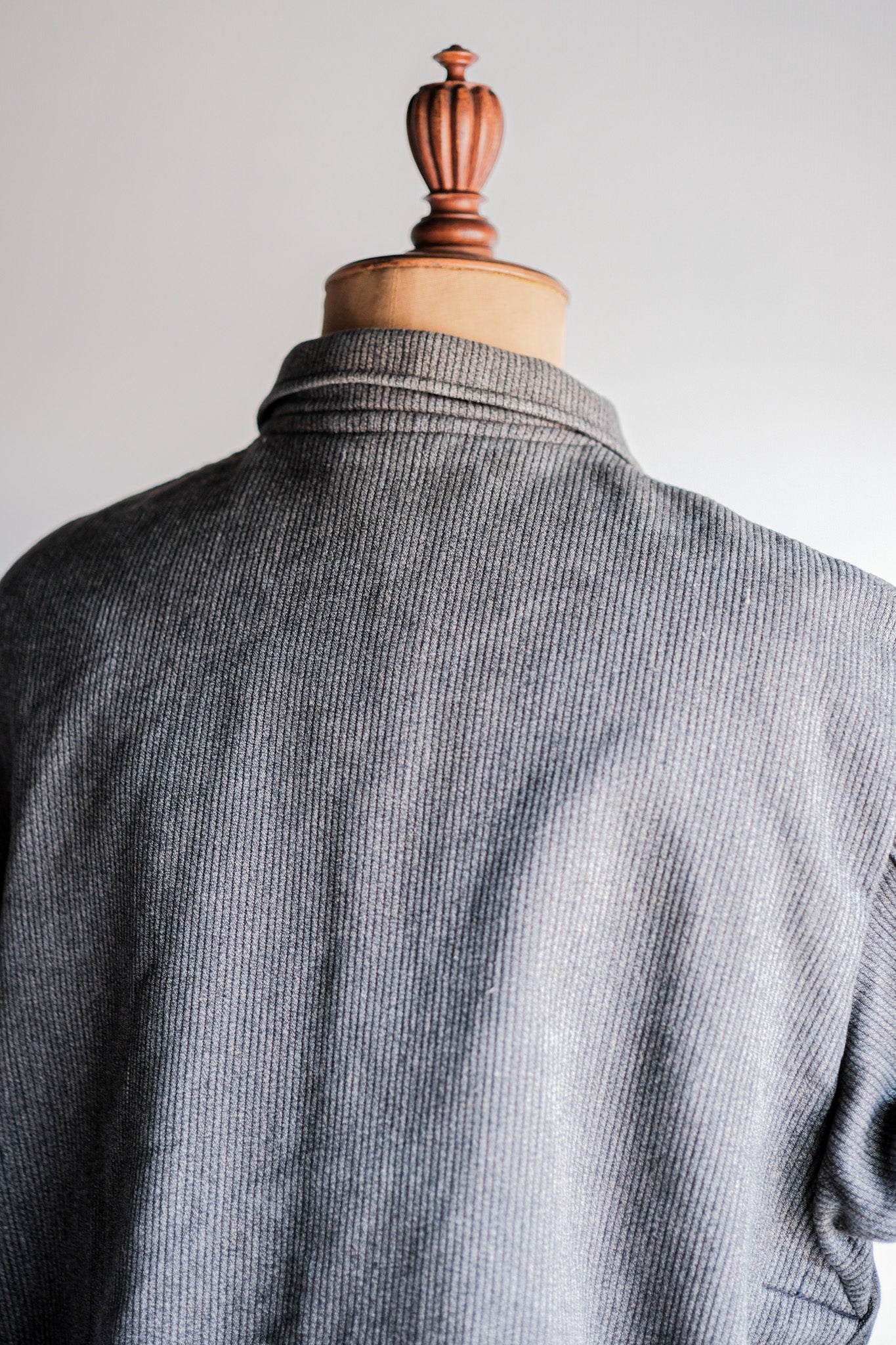 ［~60's］French Vintage Brown Gray Salt & Pepper Cotton Pique Hunting Jacket "Le Mont St. Michel"