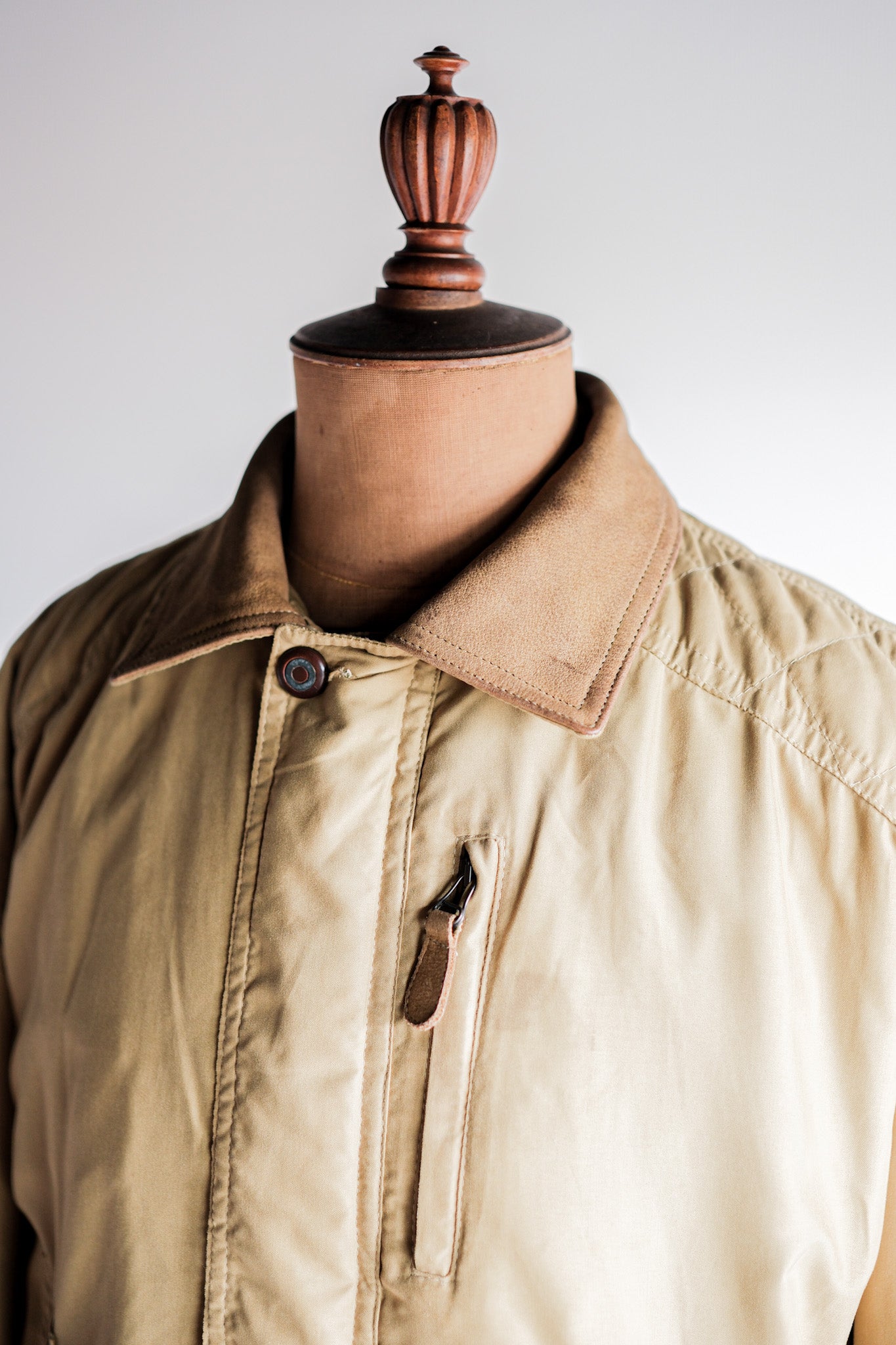 80's】Old Yves Saint Laurent Nylon Quilting Blouson With Chin Strap 