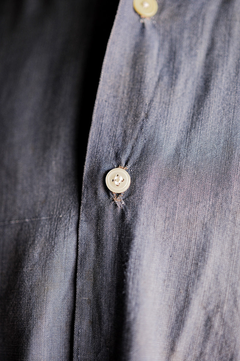 40's】French Vintage Indigo Linen Work Shirt – VIEUX ET NOUVEAU