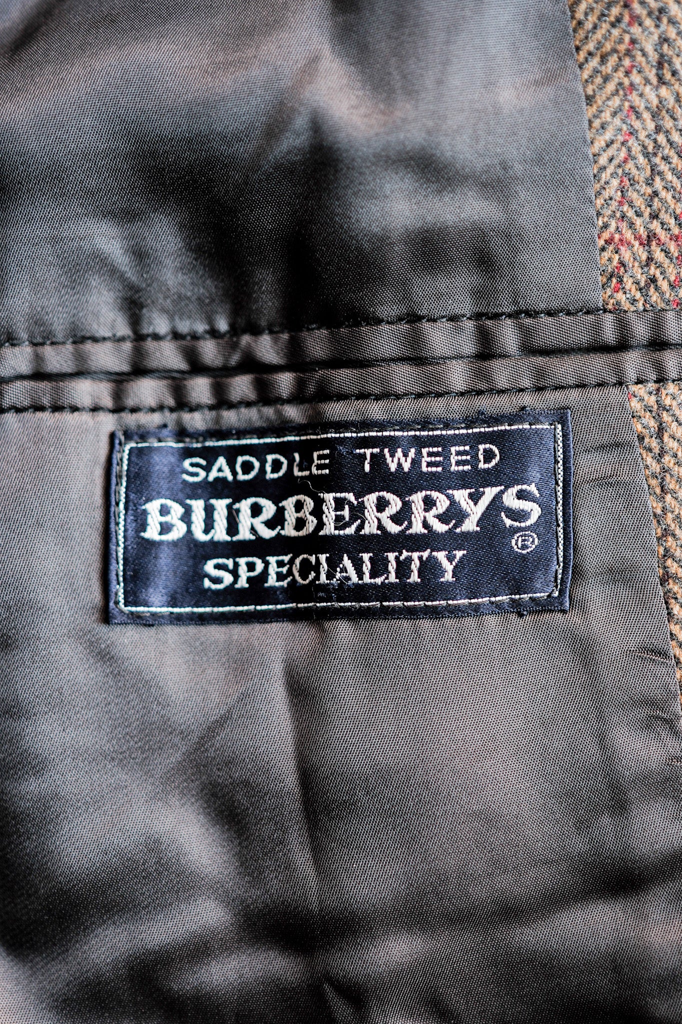 [~ 80's] Vintage Burberrys Single Ragle Raglen HBT Wool Balmacaan COAT SIZE.38R "Saddle Tweed" "Hespen Mode-Sport Bremen.