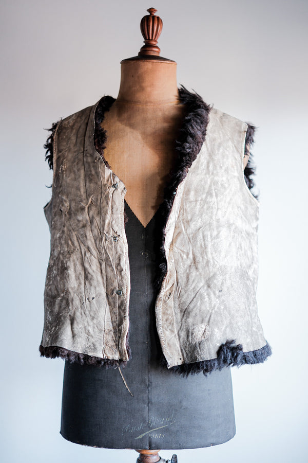 【~40's】WWⅡ German Waffen-SS Winter Sheepskin Fur Vest