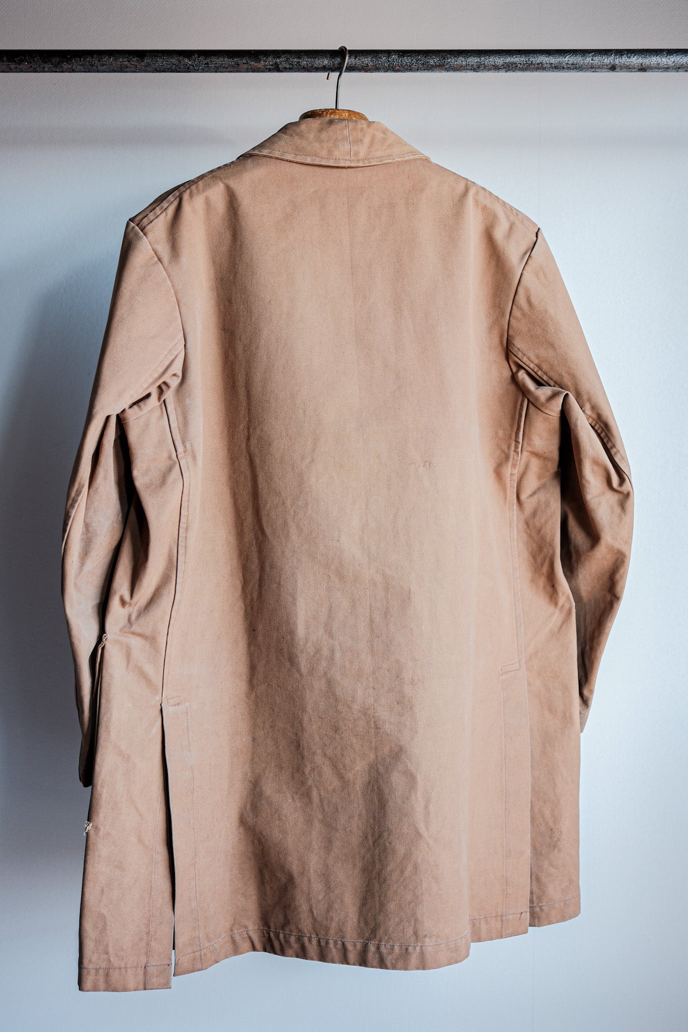 ［~40's］French Vintage Cotton Linen Canvas Work Half Coat