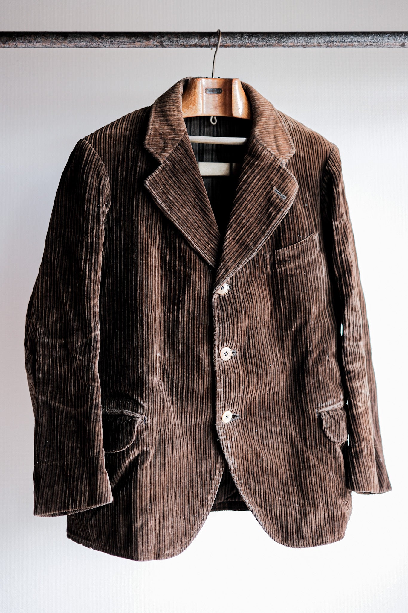 [~ 30's] French Vintage Brown Corduroy Lapel Work Jacket