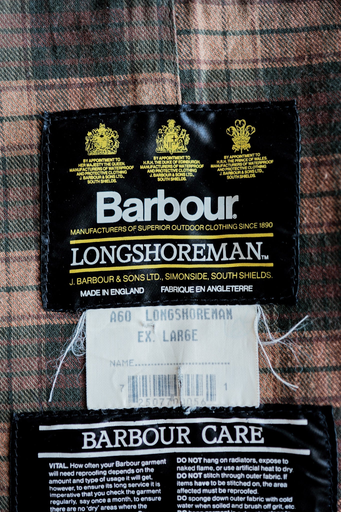 [~ 90's] Vintage Barbour "Longshoreman" 3 Crest Size.ex Large